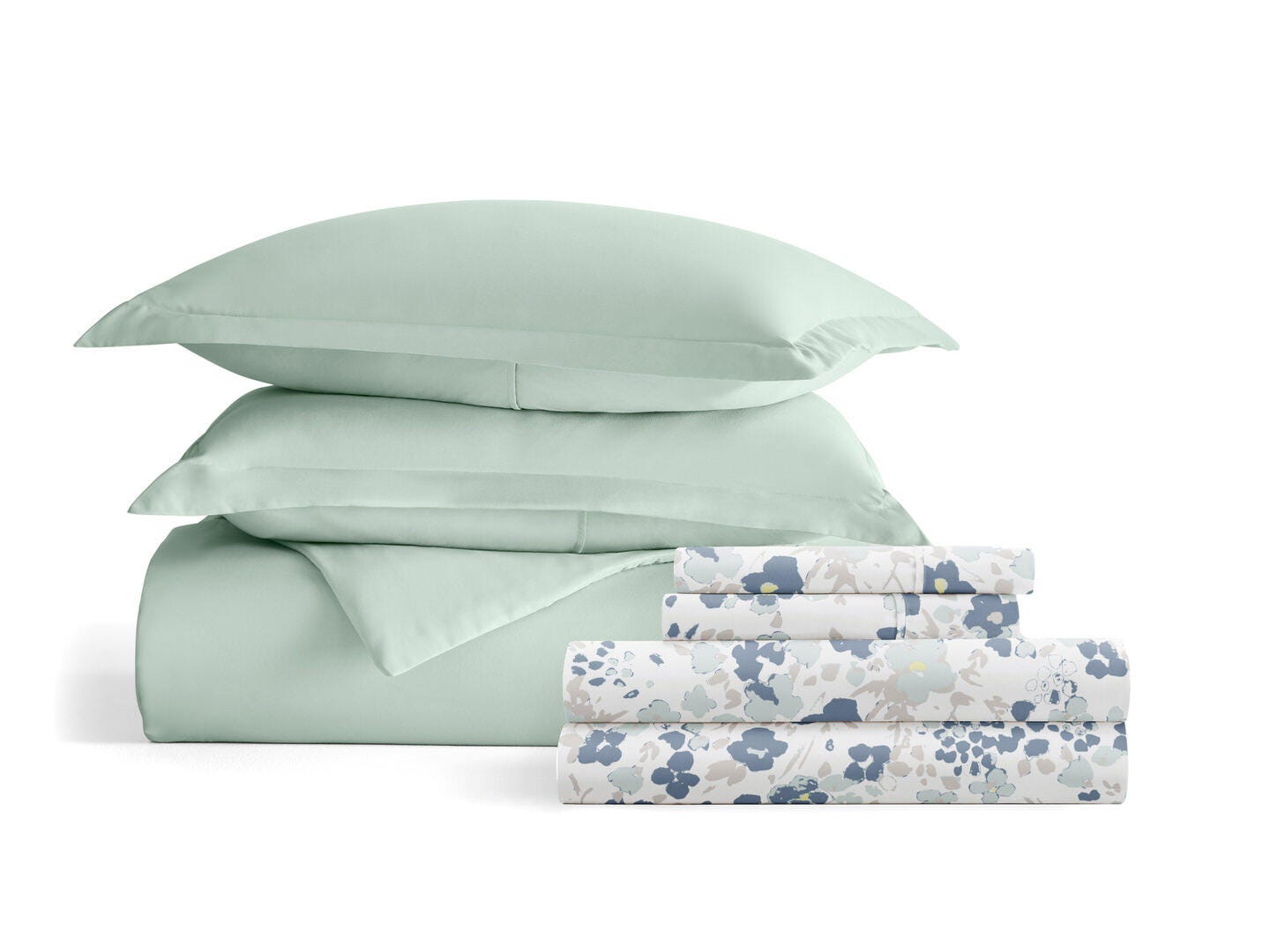 iEnjoy Home 8 Piece Full Duvet Set, Green, rollover
