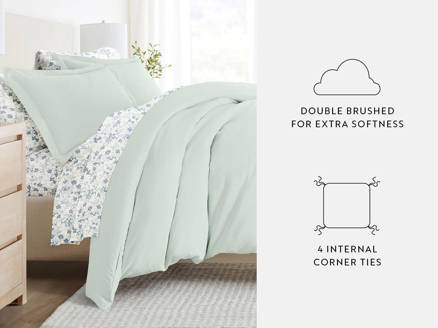 iEnjoy Home 8 Piece Full Duvet Set, Green, large