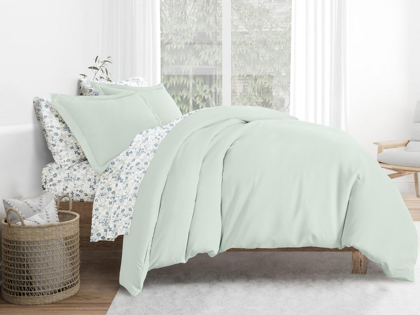 iEnjoy Home 8 Piece Full Duvet Set, Green, large