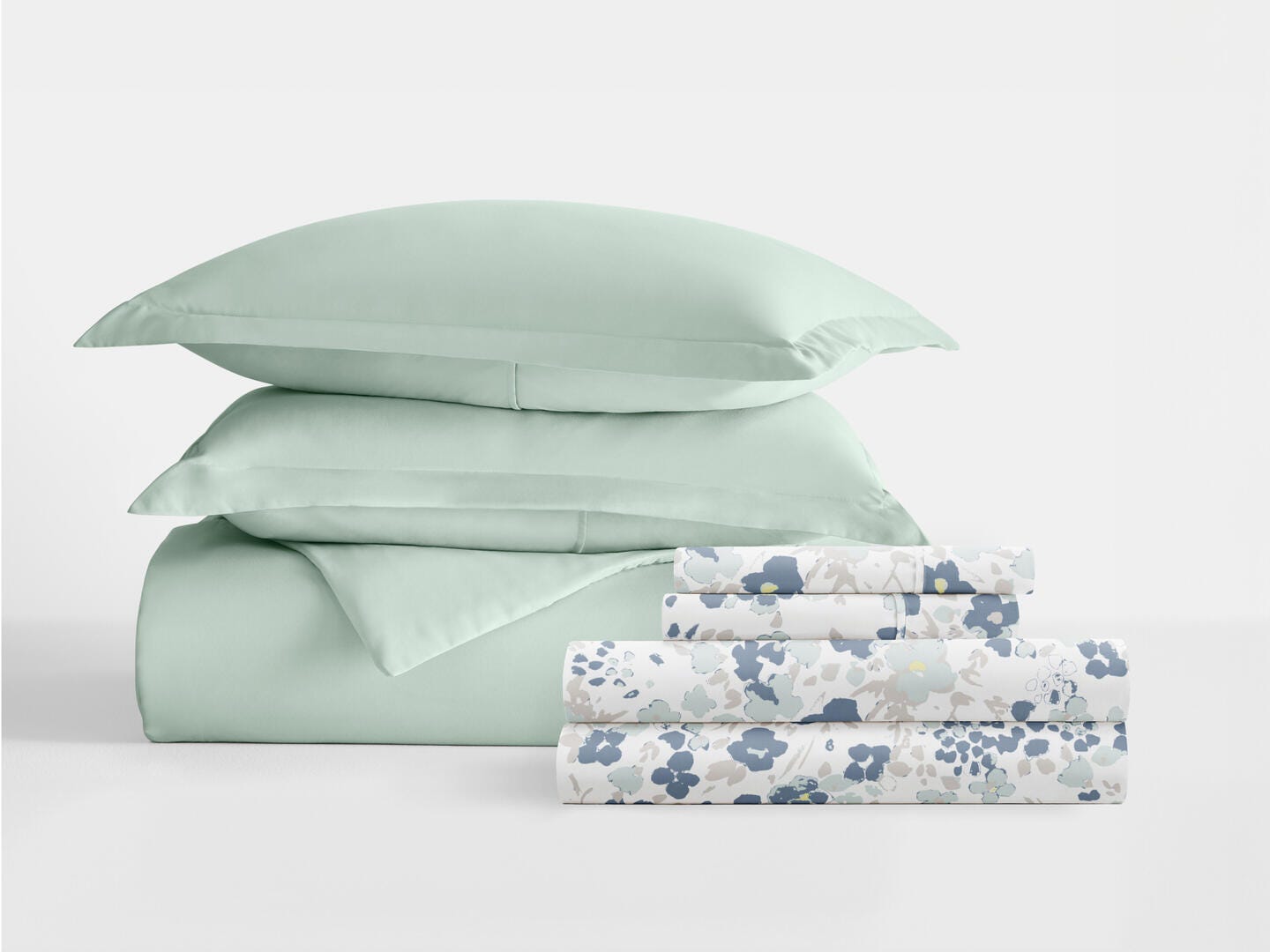 iEnjoy Home 8 Piece King Duvet Set, Green, large