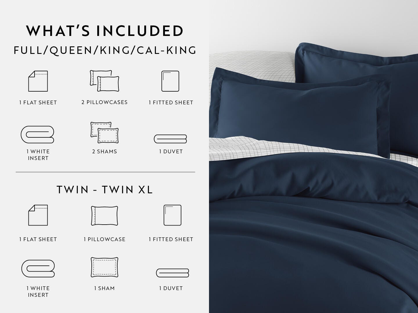 iEnjoy Home Crossroad 8 Piece Full Duvet Set, Navy, large