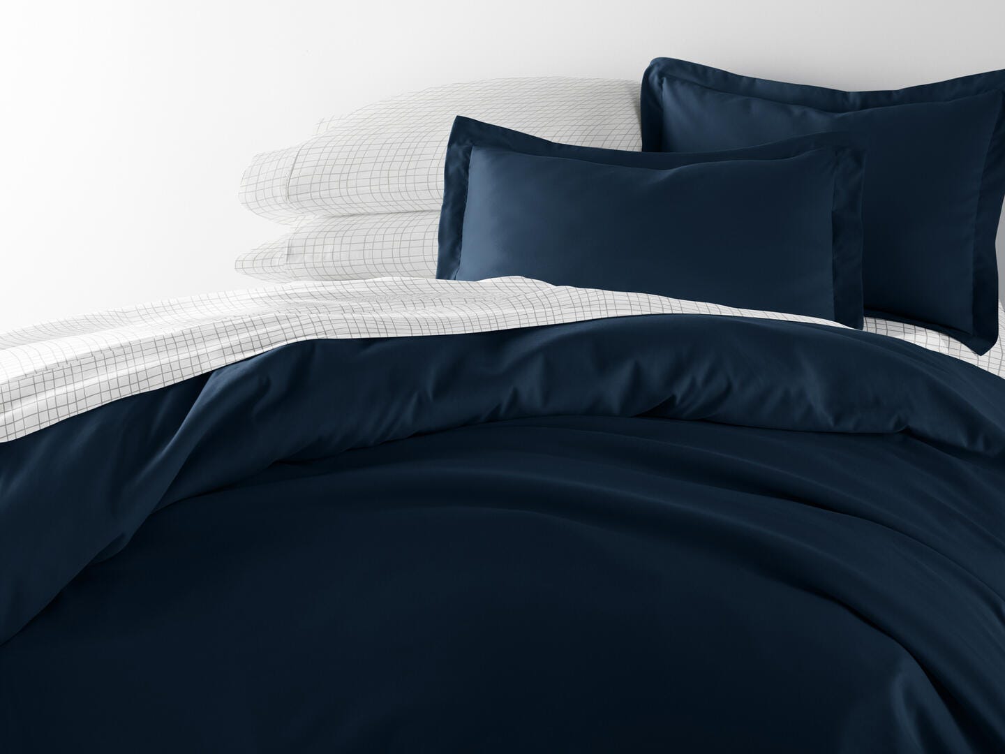 iEnjoy Home Crossroad 8 Piece King Duvet Set, Navy, large