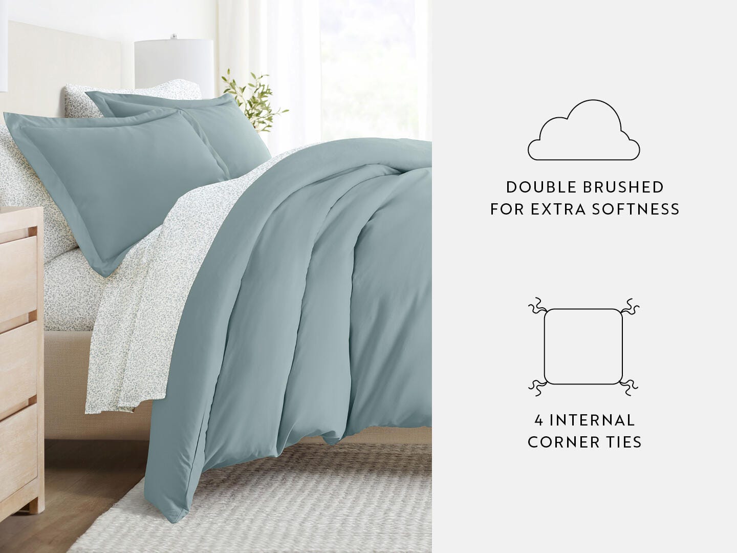 iEnjoy Home Distressed 8 Piece Full Duvet Set, Blue, large