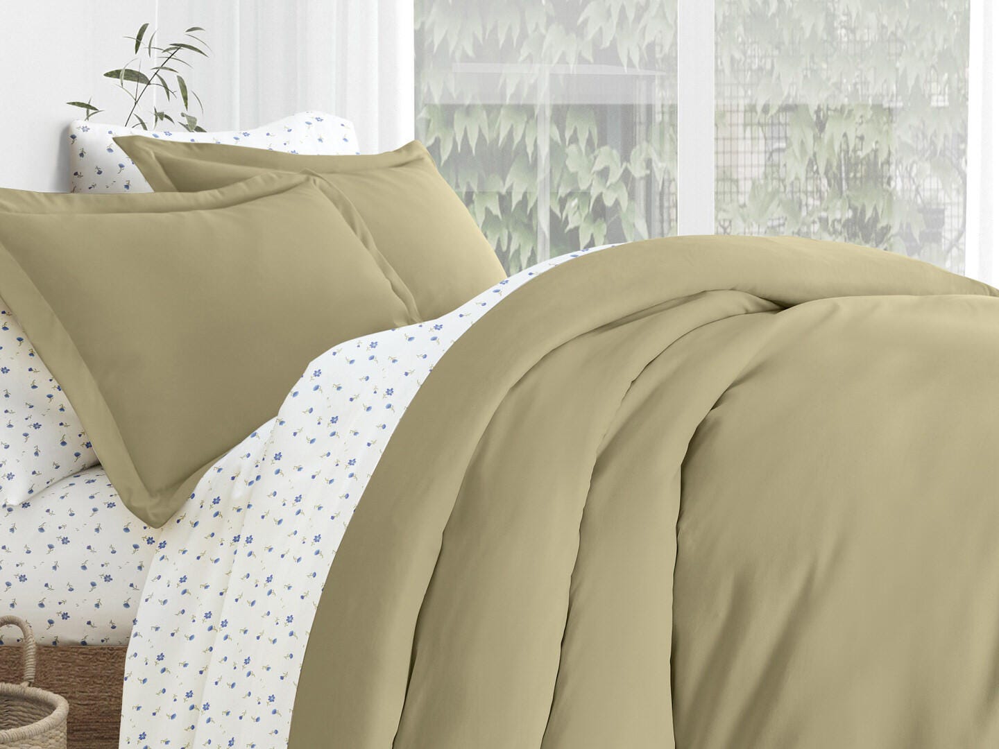 iEnjoy Home Vine 6 Piece Twin Duvet Set, Green, large