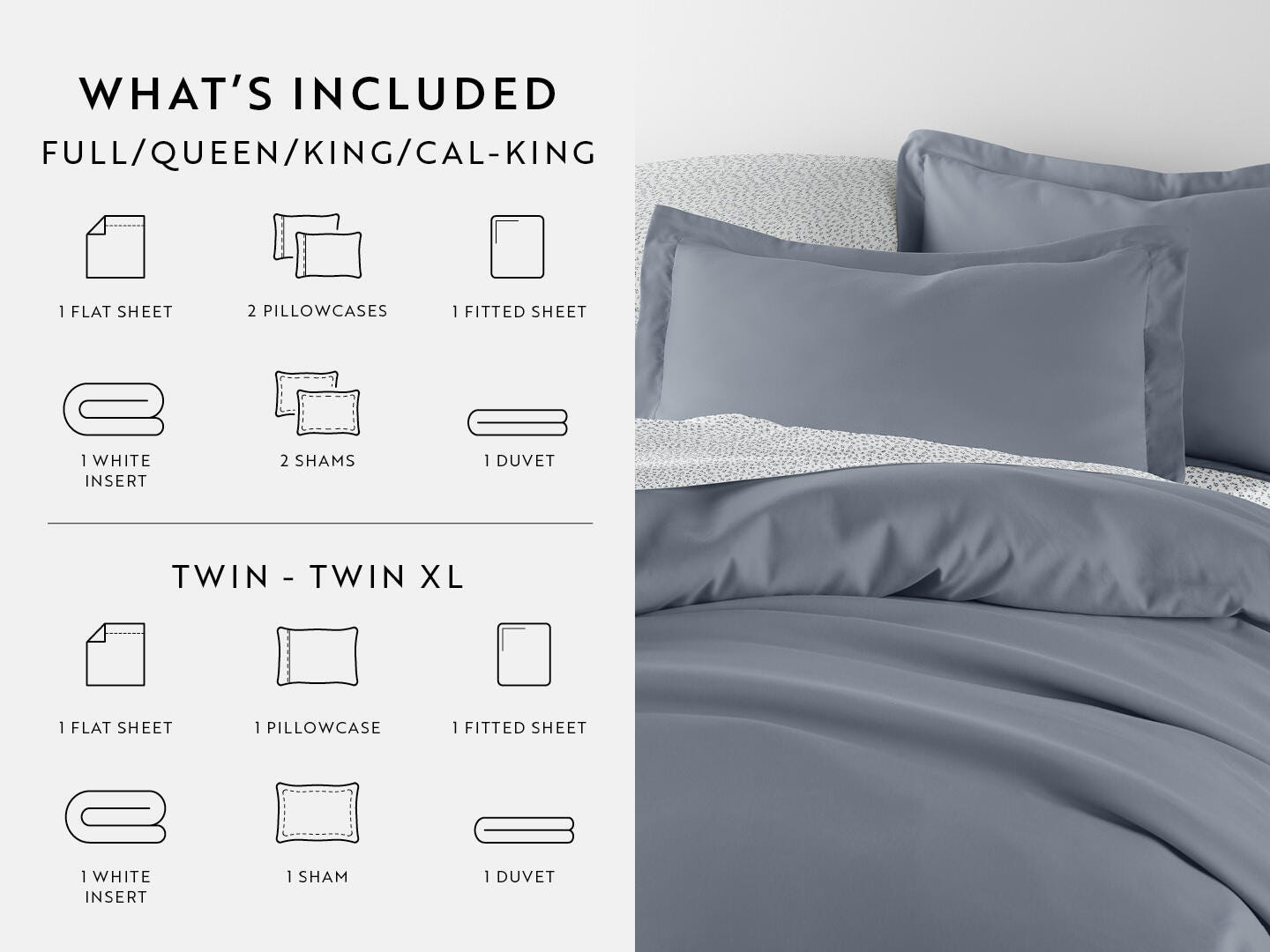 iEnjoy Home Ditsy 8 Piece California King Duvet Set, Blue/Navy, large