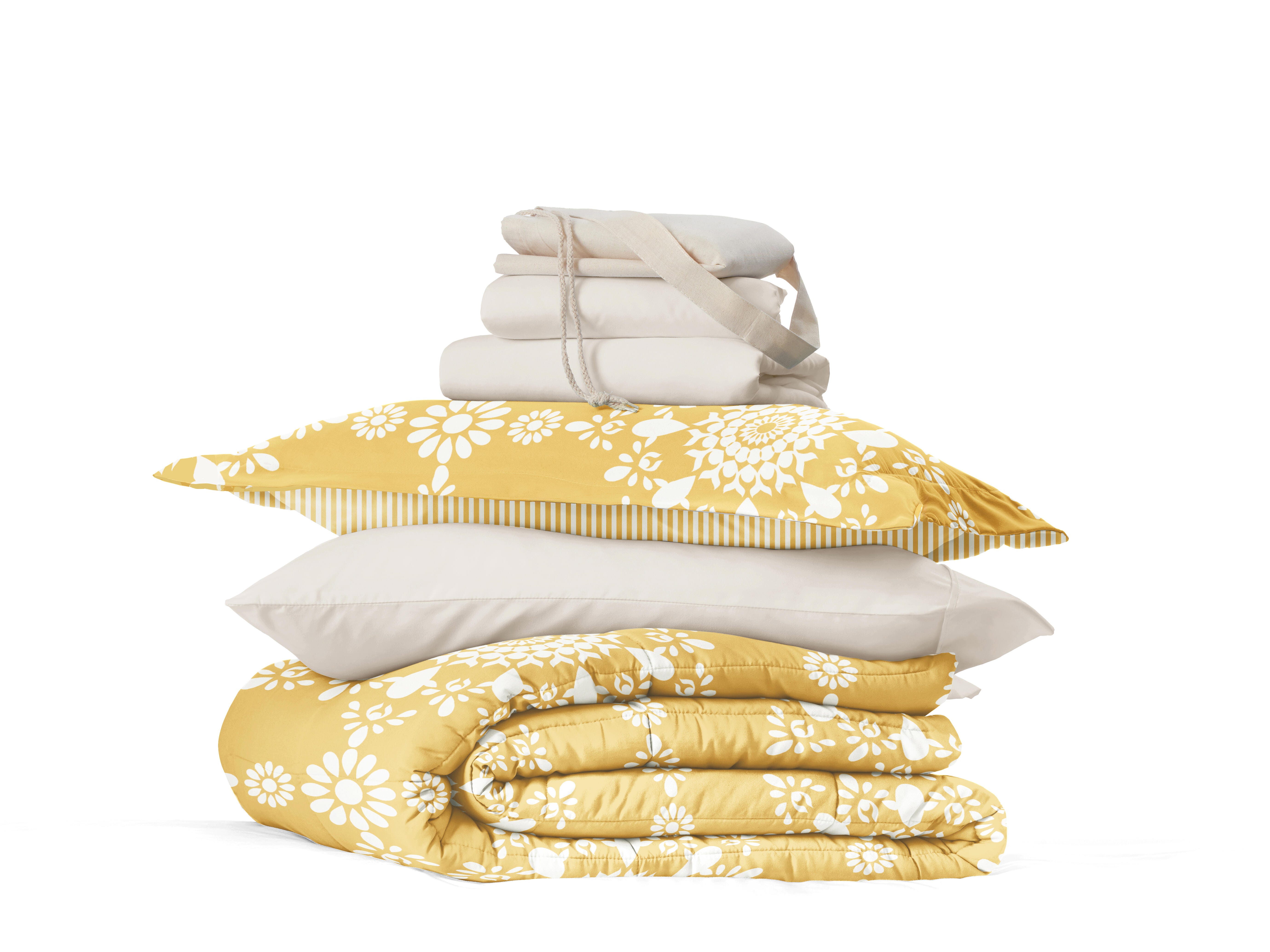 iEnjoy Home Mandala 8 Piece Twin XL Comforter Set, Yellow, rollover