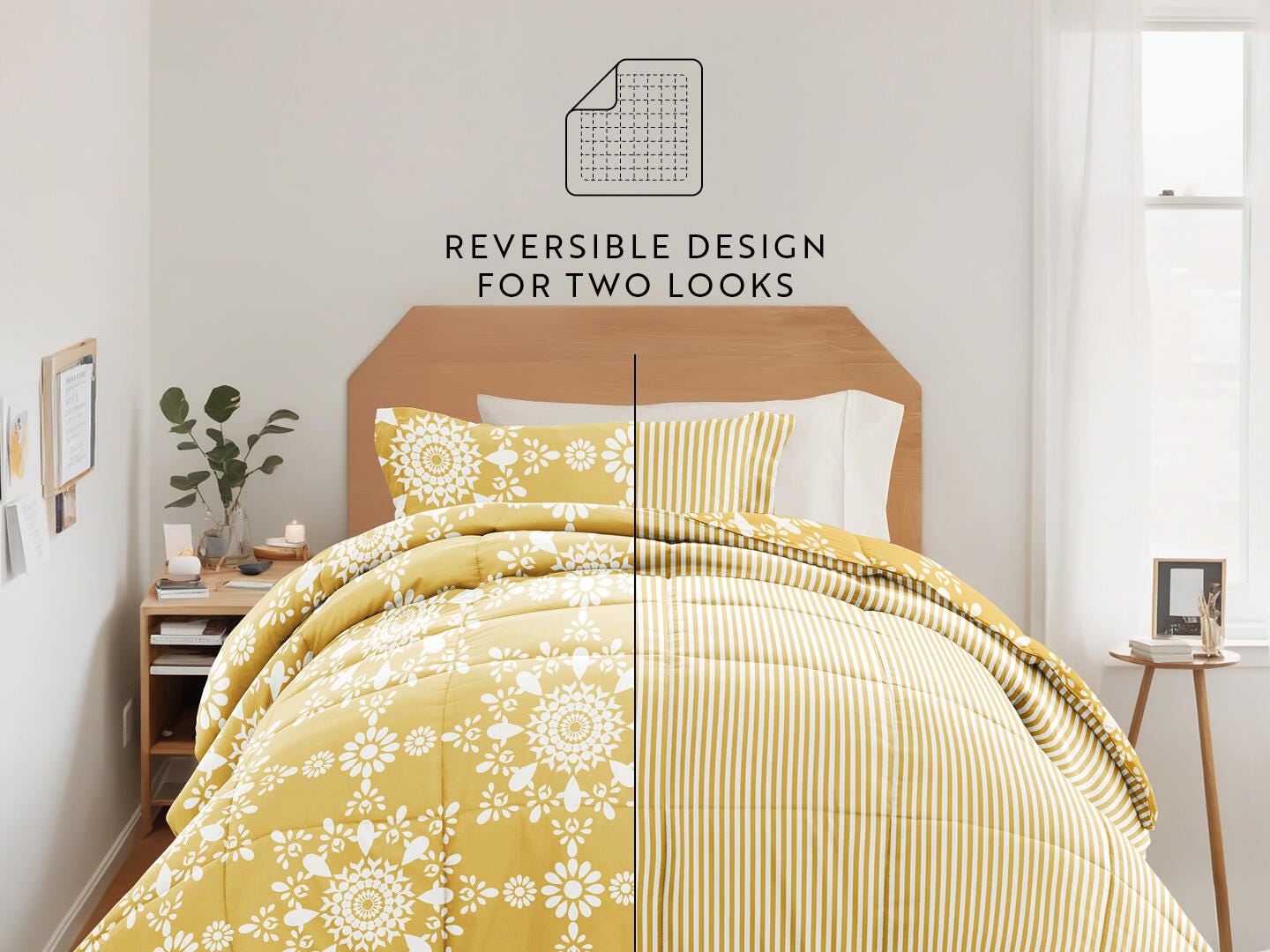 iEnjoy Home Mandala 8 Piece Twin XL Comforter Set, Yellow, large