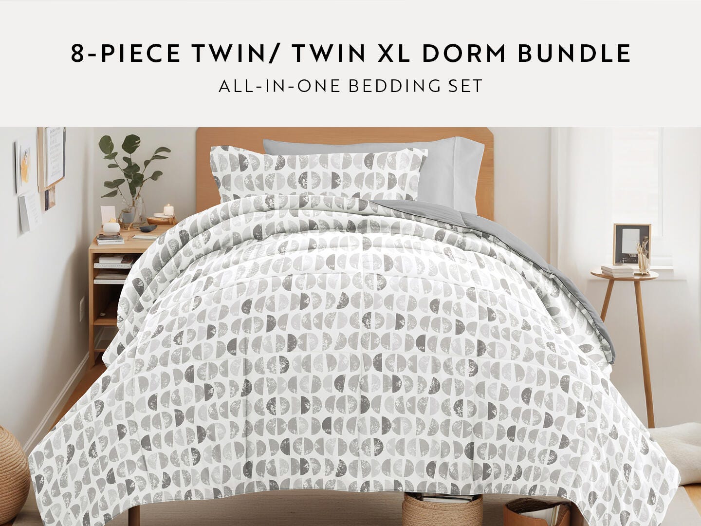 iEnjoy Home Moon 8 Piece Twin XL Comforter Set, , large