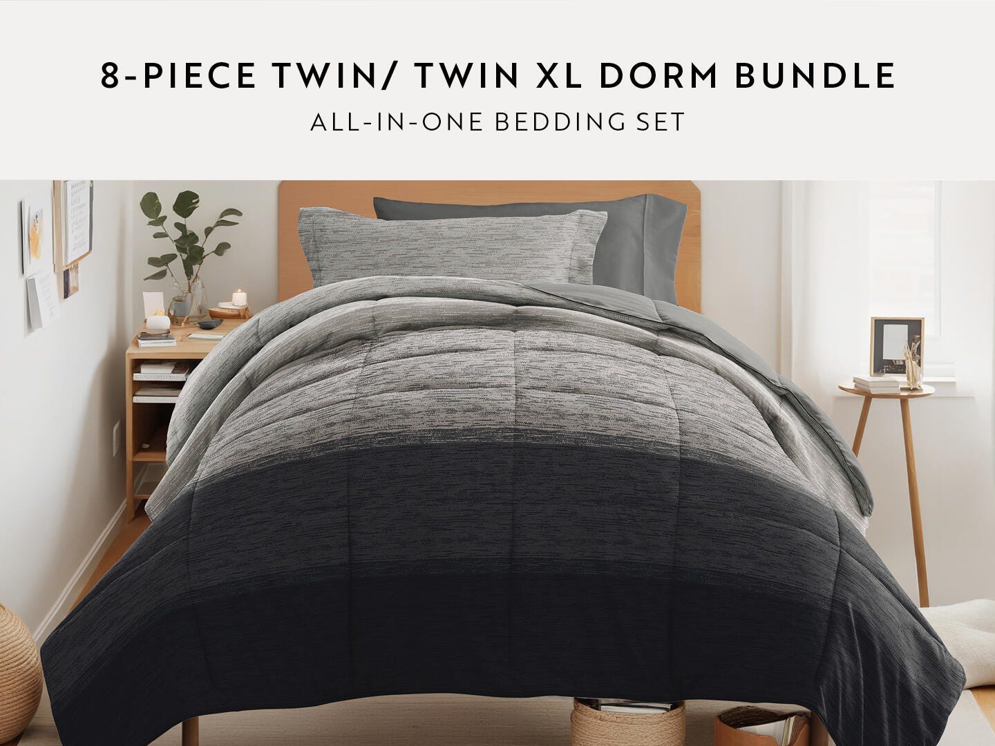 iEnjoy Home Distressed 8 Piece Twin XL Comforter Set, , large