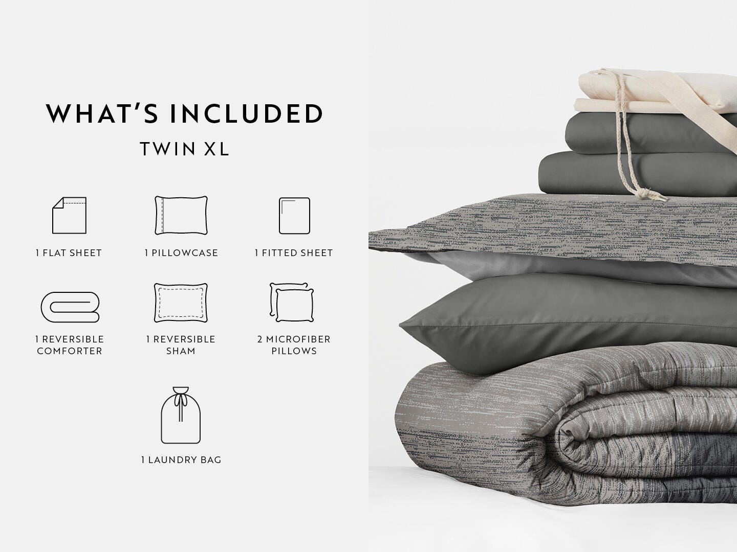 iEnjoy Home Distressed 8 Piece Twin XL Comforter Set, , large