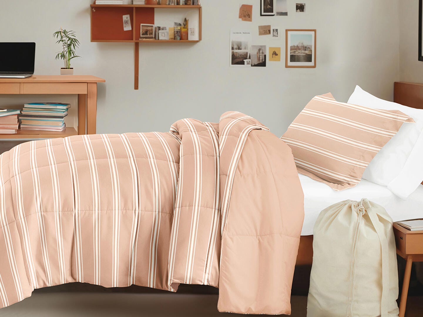 iEnjoy Home Striped 8 Piece Twin XL Comforter Set, , large