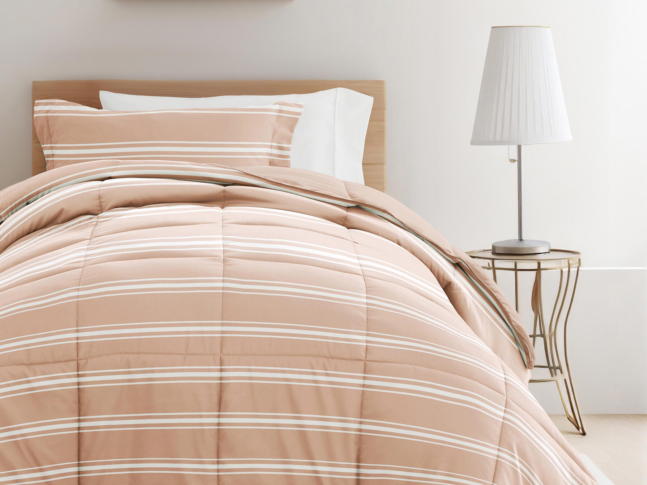 iEnjoy Home Striped 8 Piece Twin XL Comforter Set, , large