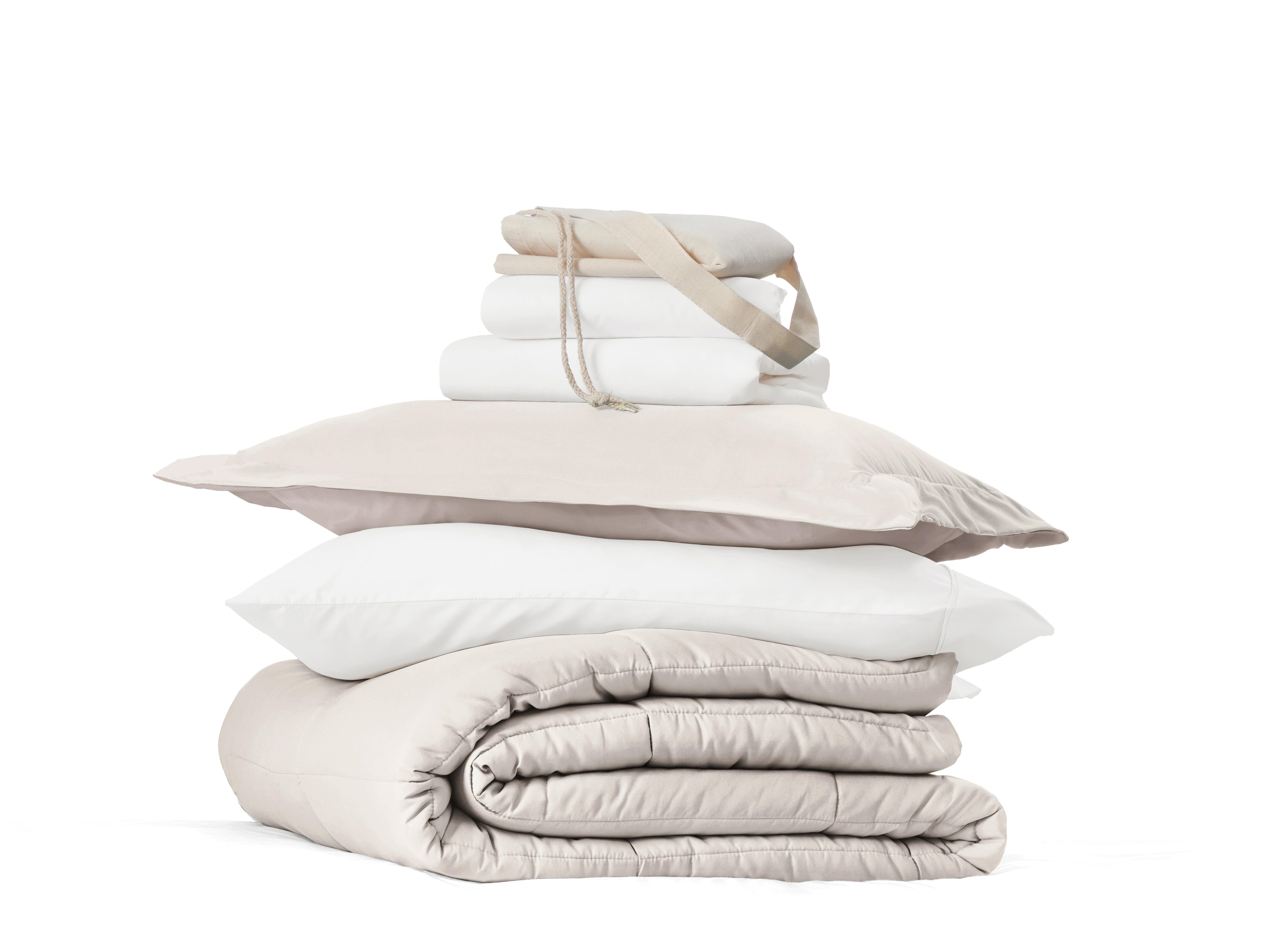 iEnjoy Home Solid 8 Piece Twin XL Comforter Set, Beige, rollover