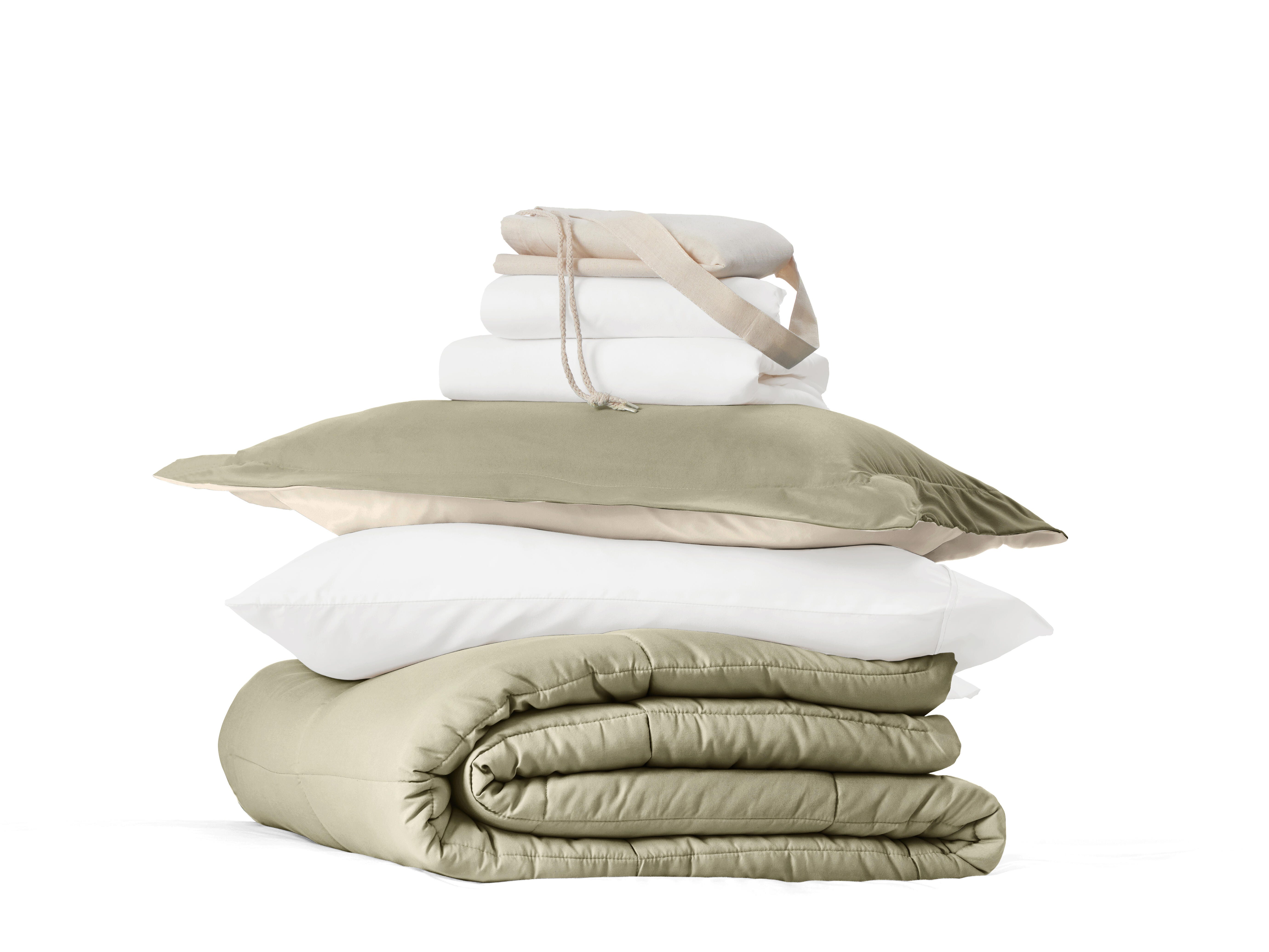 iEnjoy Home Solid 8 Piece Twin XL Comforter Set, Sage Green, rollover