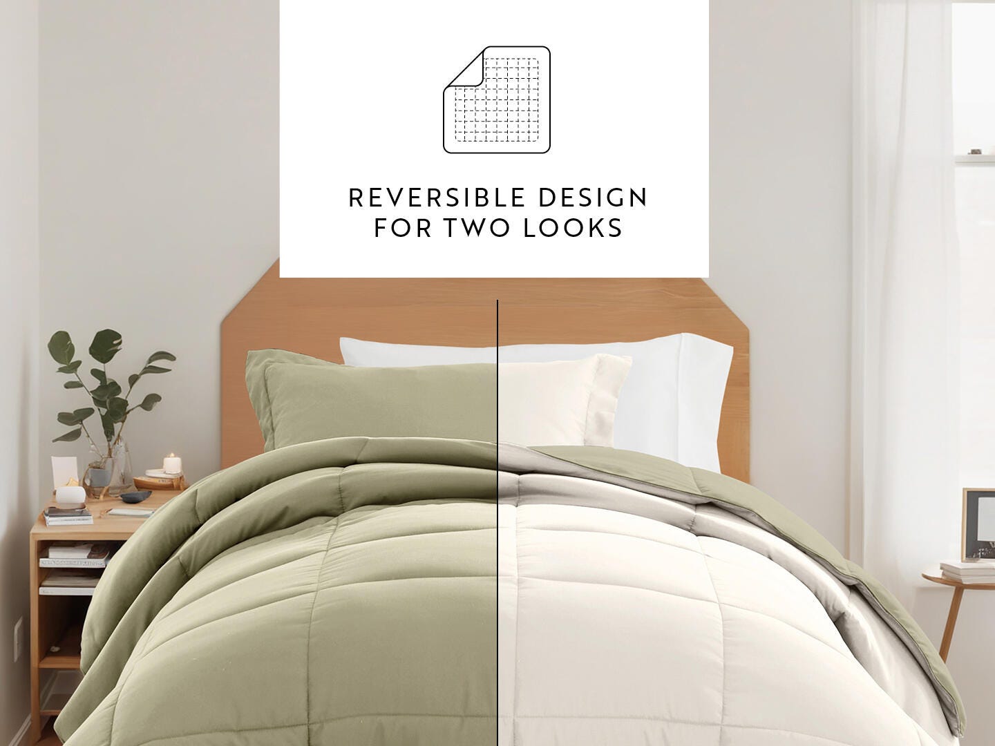 iEnjoy Home Solid 8 Piece Twin XL Comforter Set, Sage Green, large