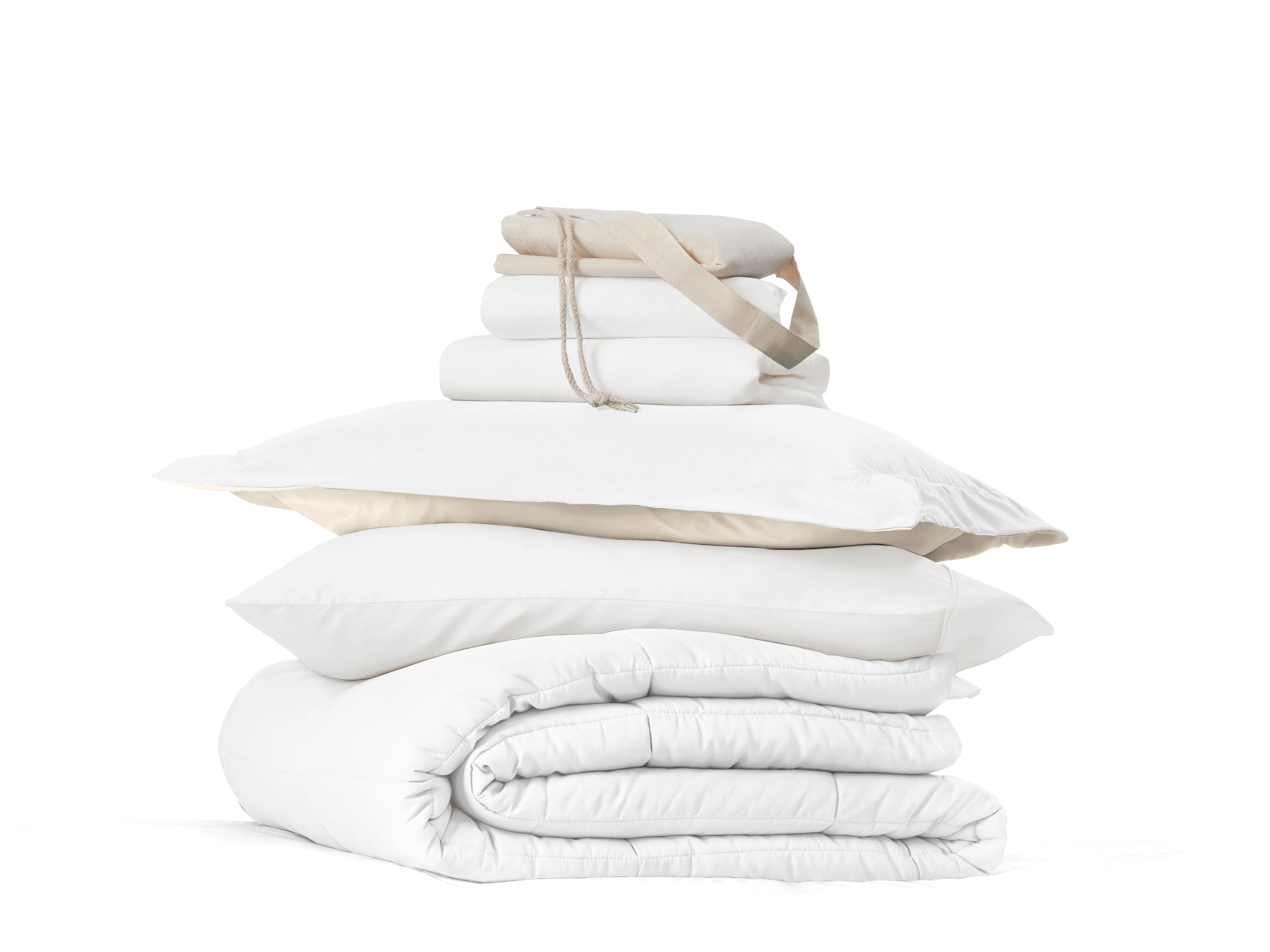 iEnjoy Home Solid 8 Piece Twin XL Comforter Set, White/Ivory, rollover