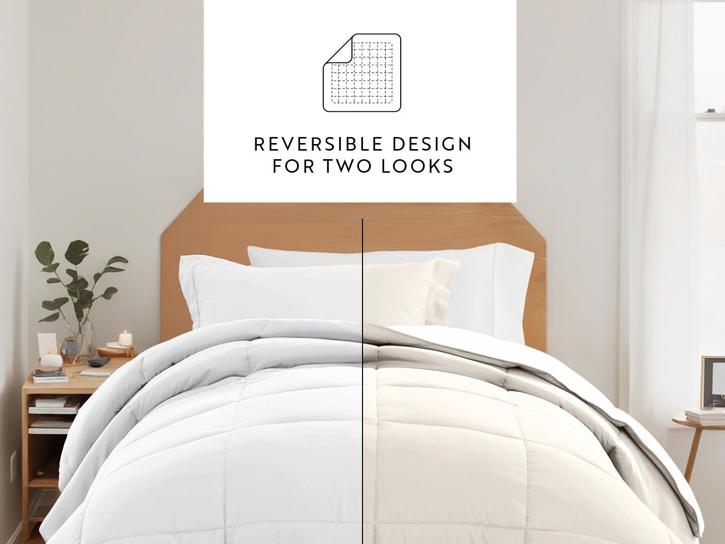iEnjoy Home Solid 8 Piece Twin XL Comforter Set, White/Ivory, large