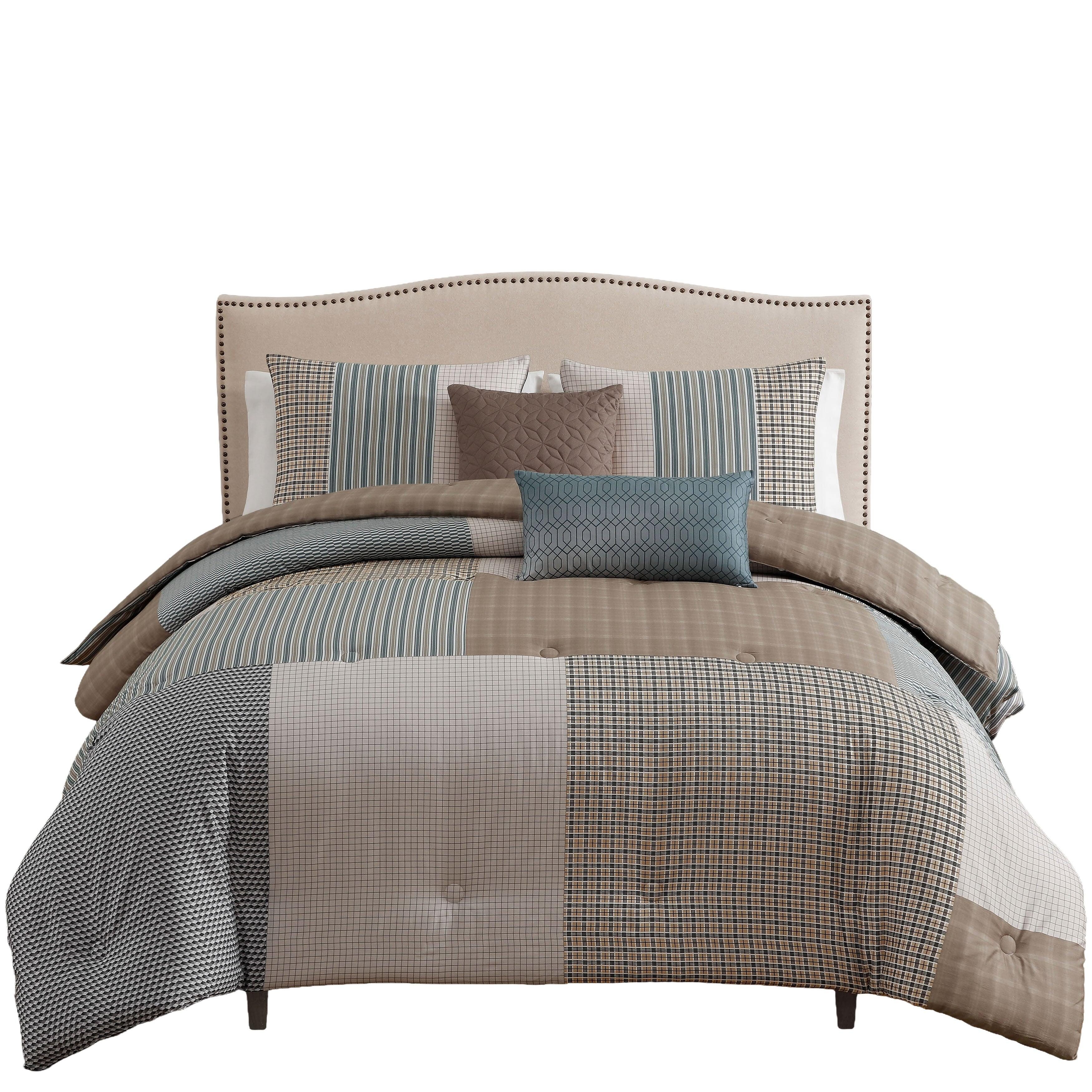 Bebejan Tranquil 5 Piece Queen Comforter Set, Blue, rollover