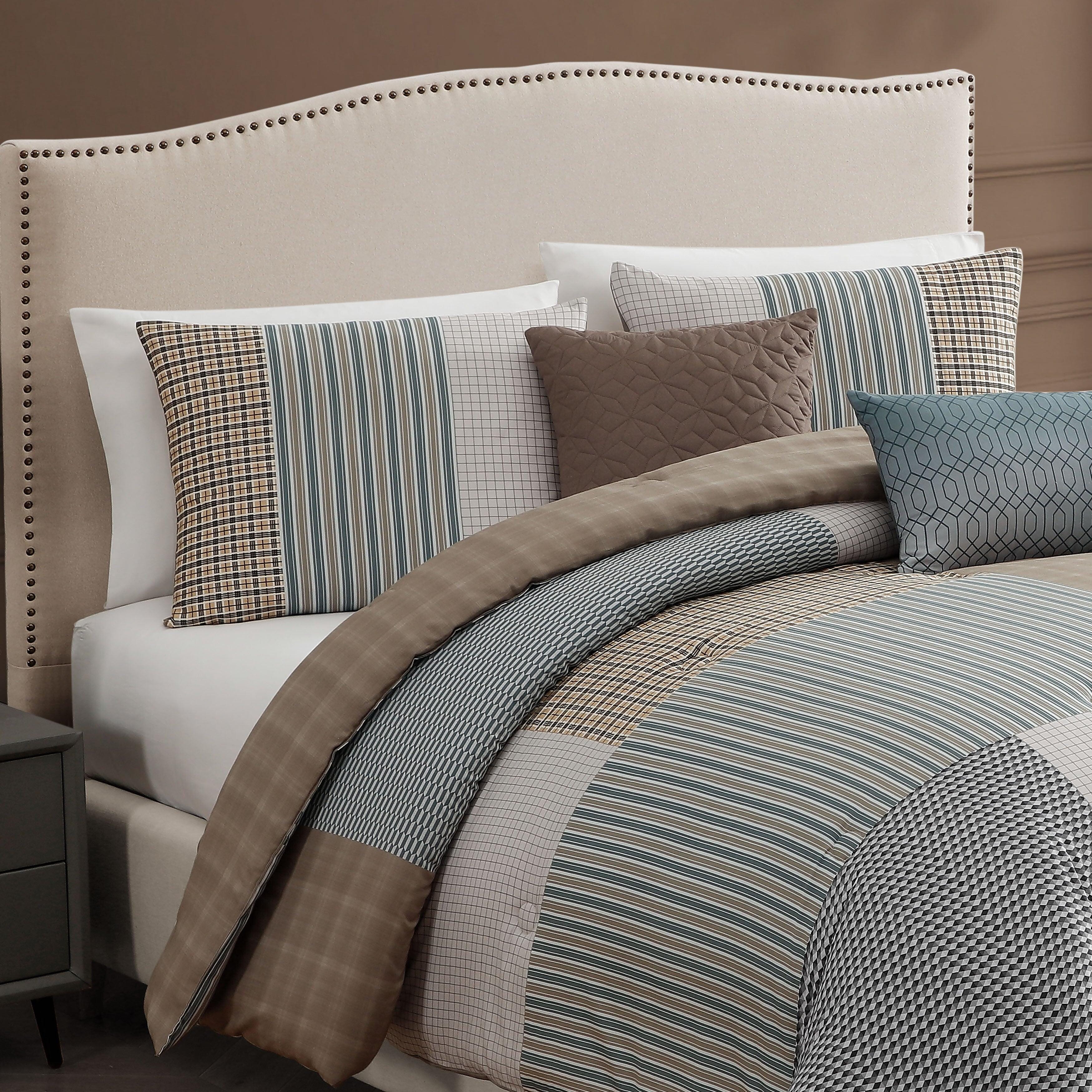 Bebejan Tranquil 5 Piece Queen Comforter Set, Blue, large