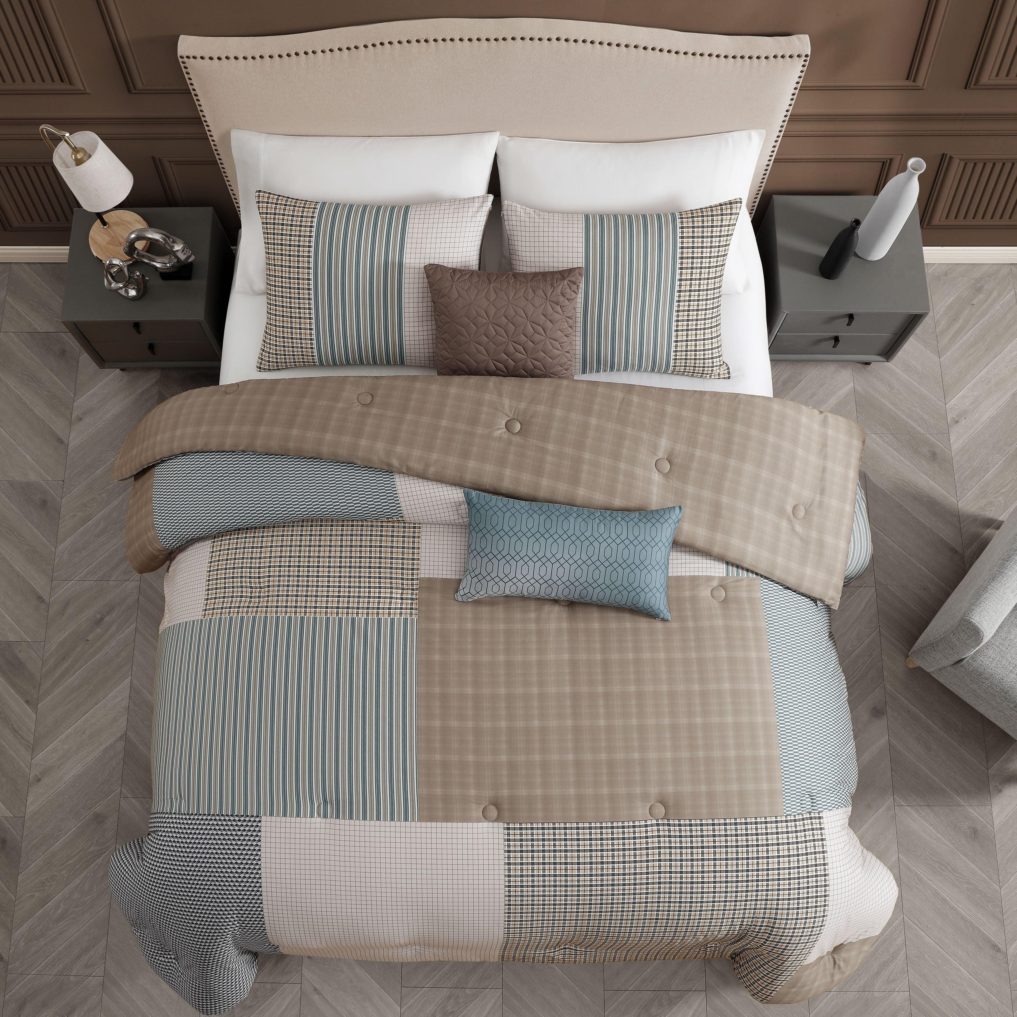Bebejan Tranquil 5 Piece King Comforter Set, Blue, large