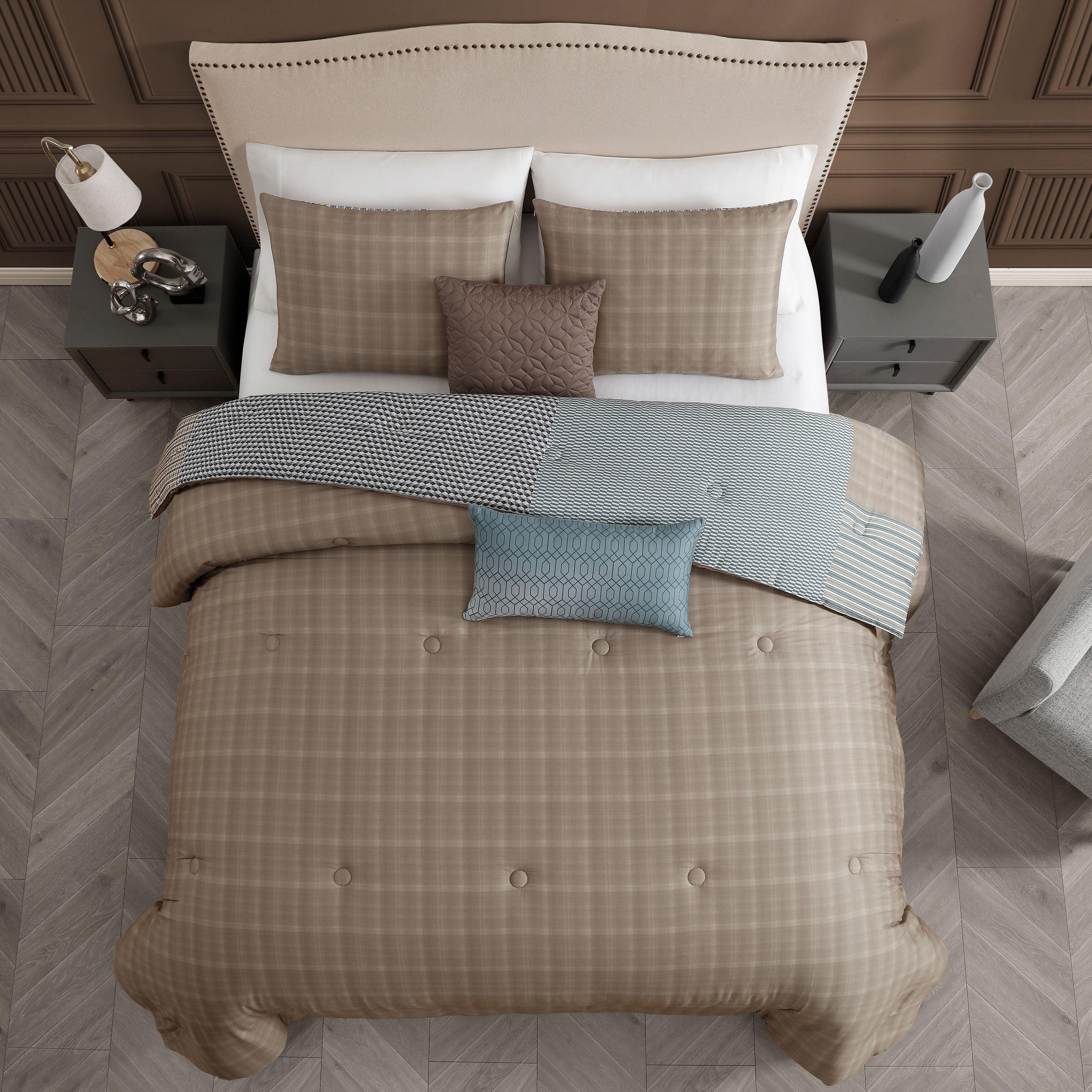 Bebejan Tranquil 5 Piece King Comforter Set, Blue, large