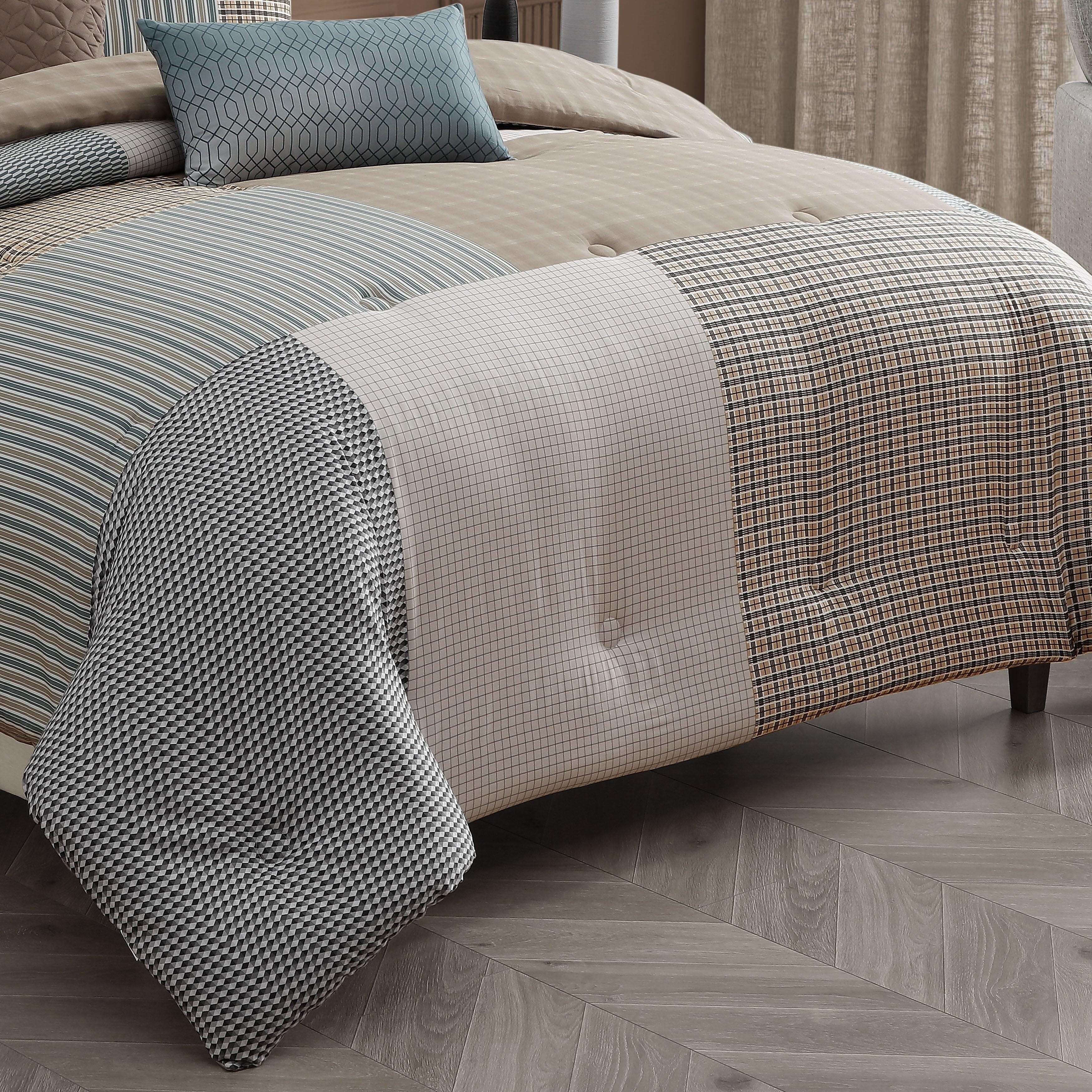 Bebejan Tranquil 5 Piece King Comforter Set, Blue, large