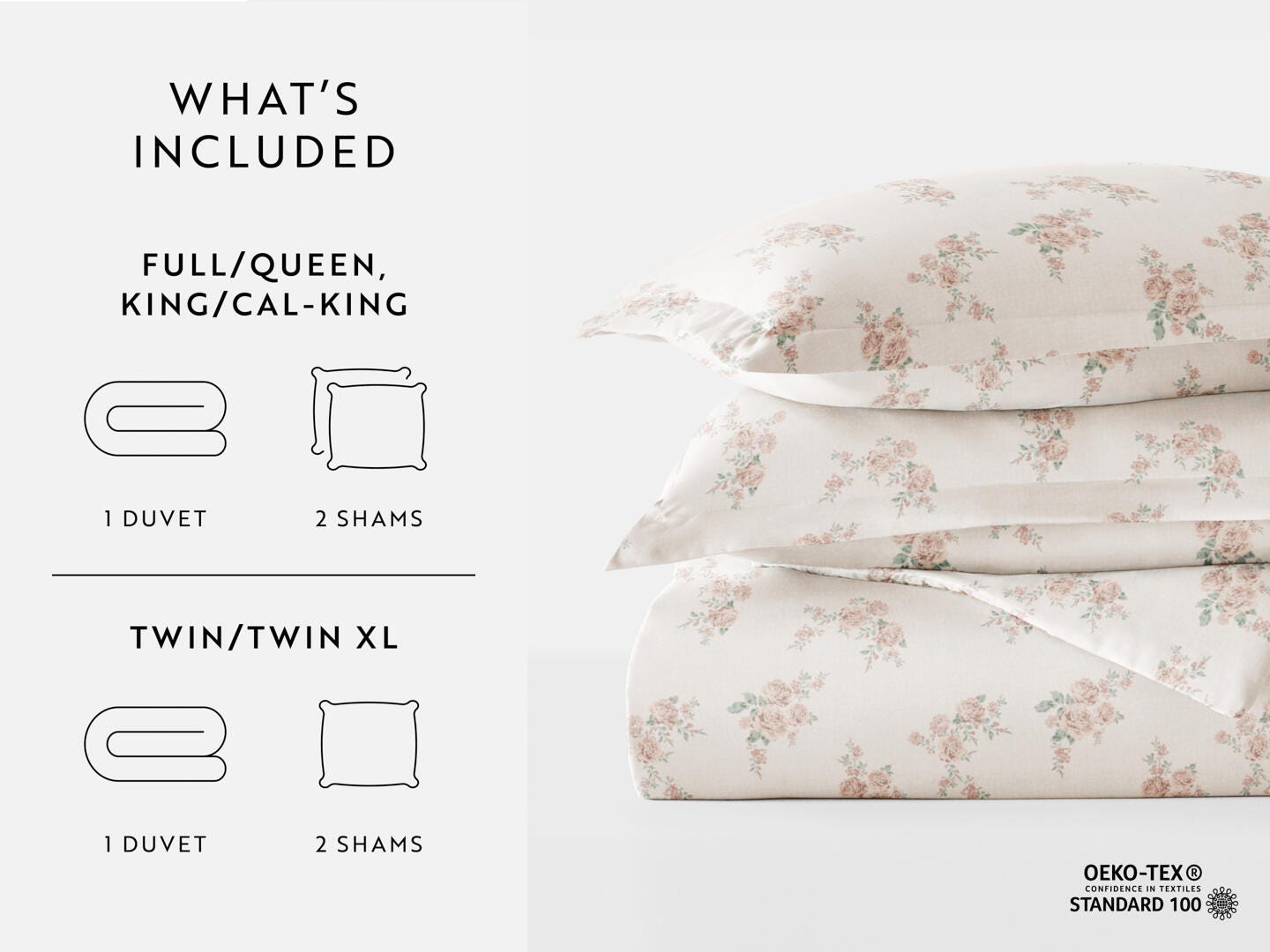 iEnjoy Home Rose 2 Piece Twin/Twin XL Duvet Set, Apricot, large