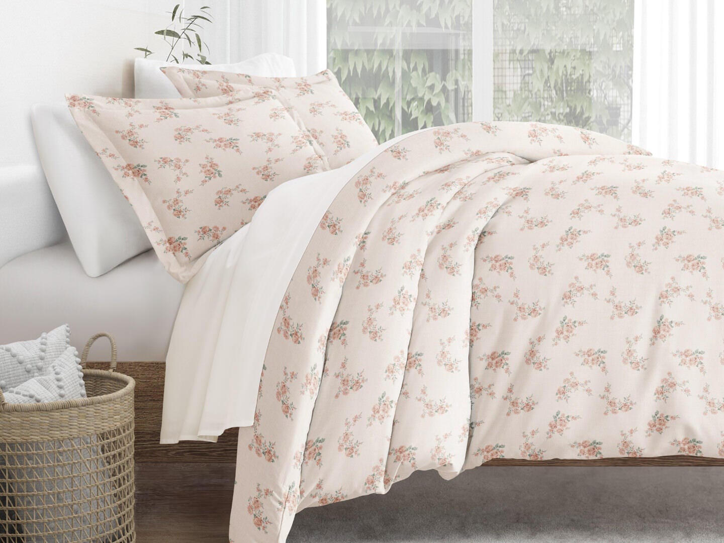 iEnjoy Home Rose 2 Piece Twin/Twin XL Duvet Set, Apricot, large