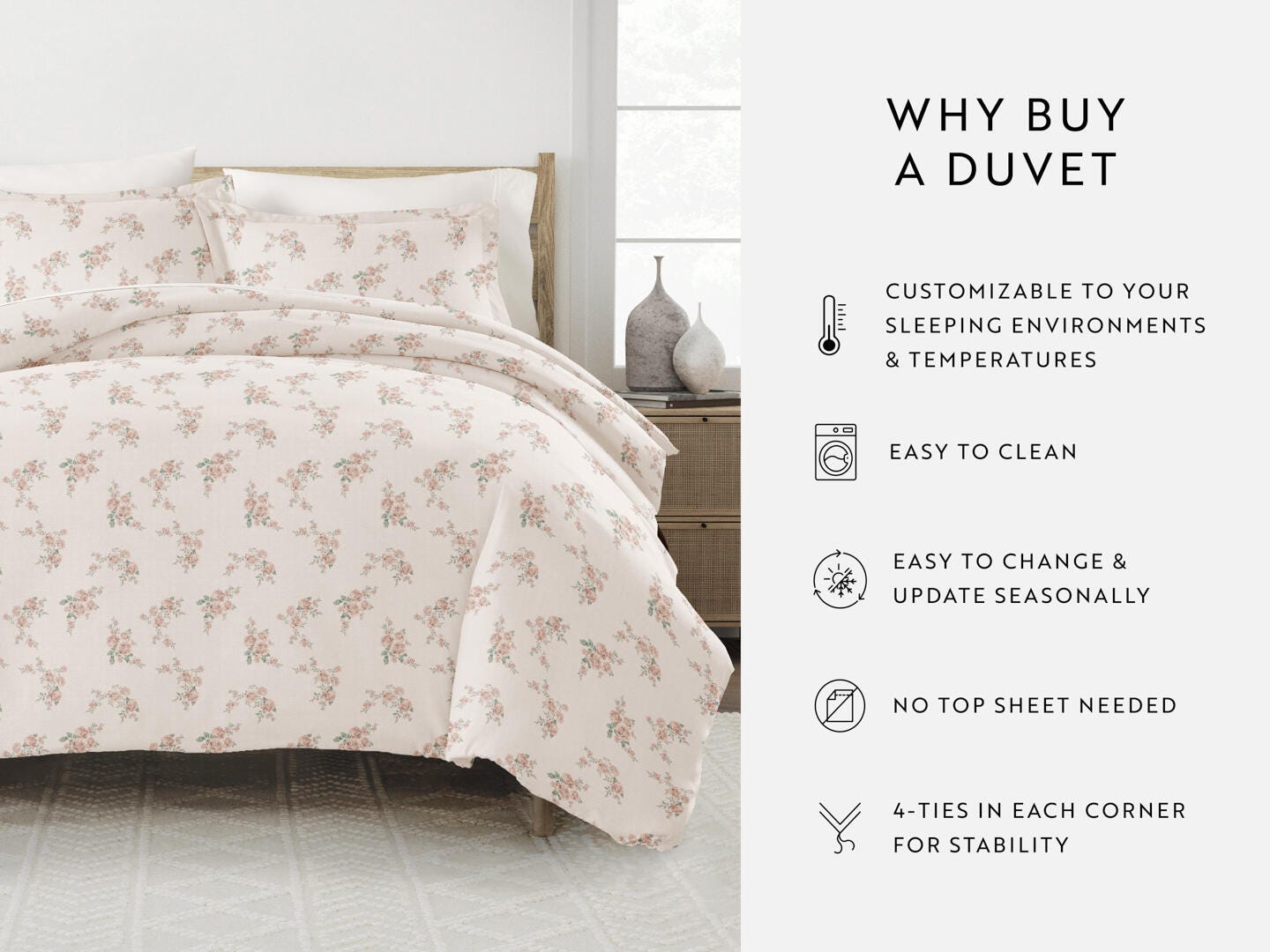 iEnjoy Home Rose 2 Piece Twin/Twin XL Duvet Set, Apricot, large