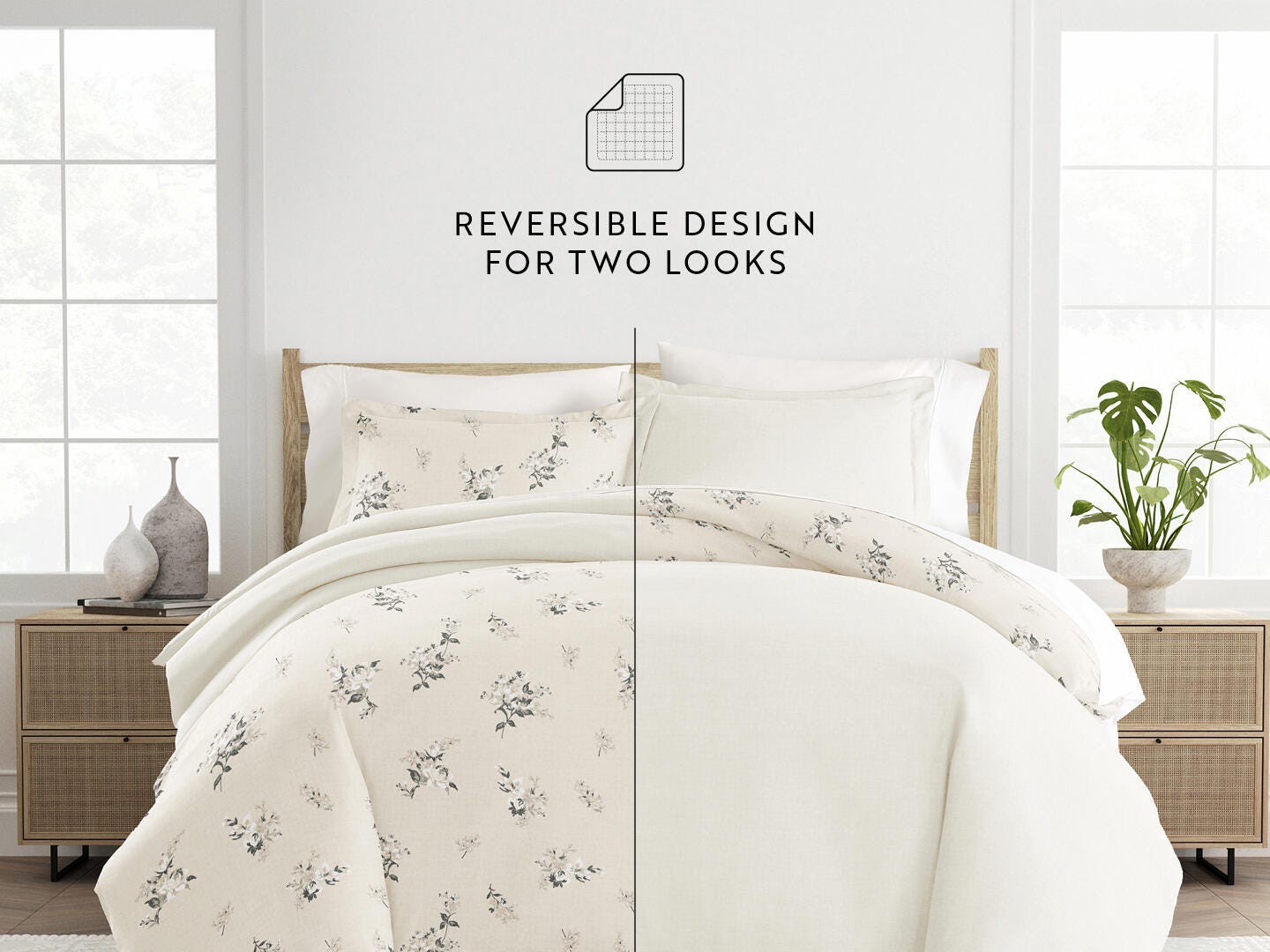 iEnjoy Home Delicate 2 Piece Twin/Twin XL Duvet Set, Ivory, large