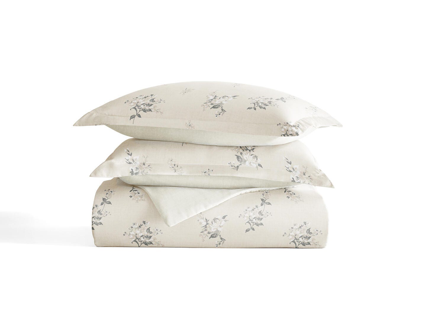iEnjoy Home Delicate 3 Piece Full/Queen Duvet Set, Ivory, rollover