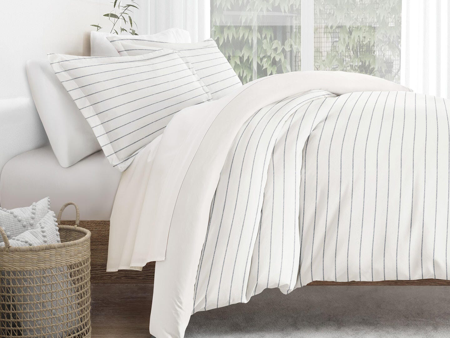 iEnjoy Home Harbor 2 Piece Twin/Twin XL Duvet Set, Ivory, large