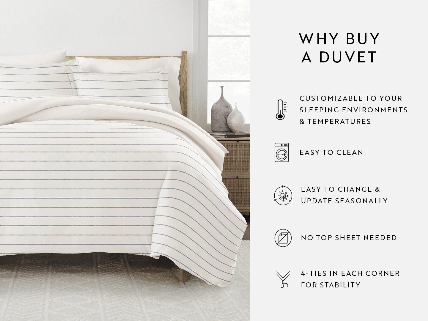 iEnjoy Home Harbor 2 Piece Twin/Twin XL Duvet Set, Ivory, large