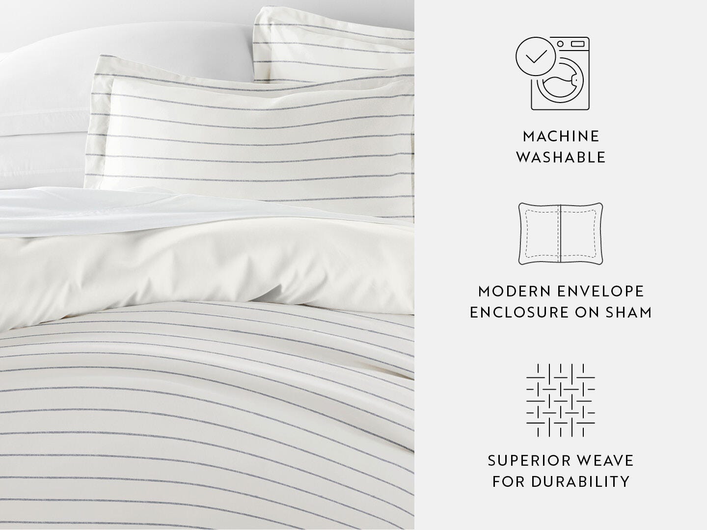 iEnjoy Home Harbor 3 Piece Full/Queen Duvet Set, Ivory, large