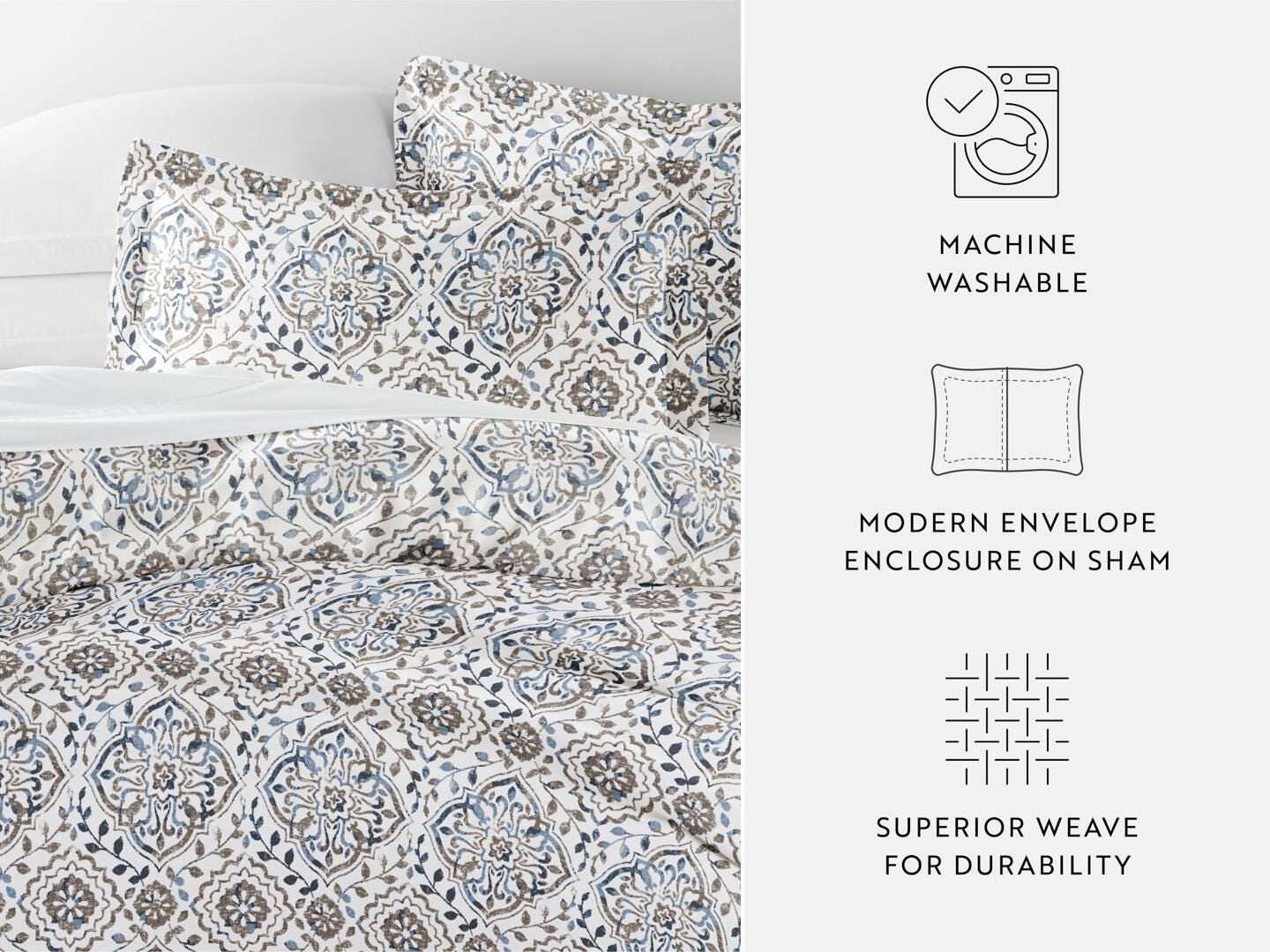 iEnjoy Home Oasis 3 Piece Full/Queen Duvet Set, Taupe, large