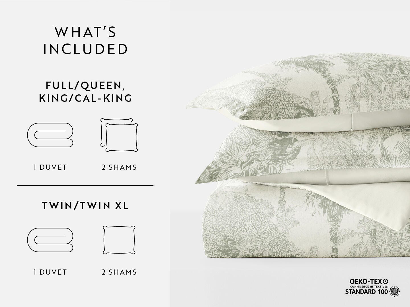 iEnjoy Home Paradise 2 Piece Twin/Twin XL Duvet Set, Eucalyptus, large