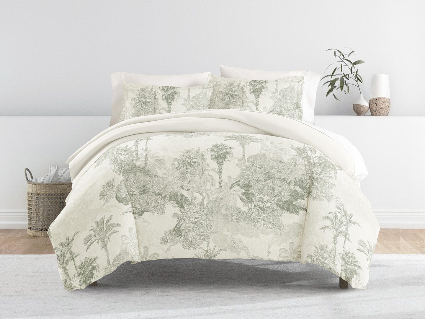 iEnjoy Home Paradise 3 Piece King/California King Duvet Set, Eucalyptus, large