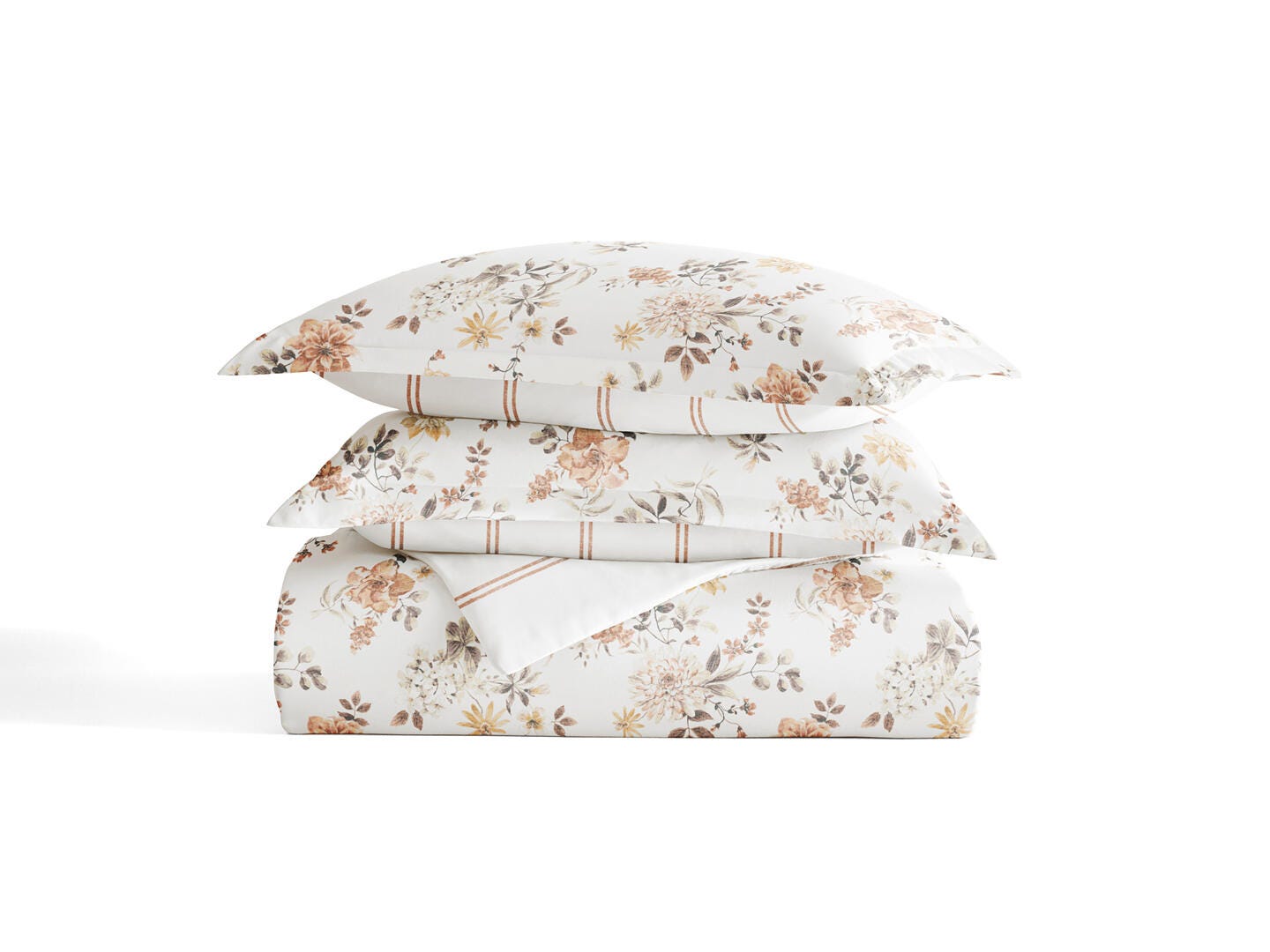 iEnjoy Home Sunset Garden 2 Piece Twin/Twin XL Duvet Set, Apricot, rollover