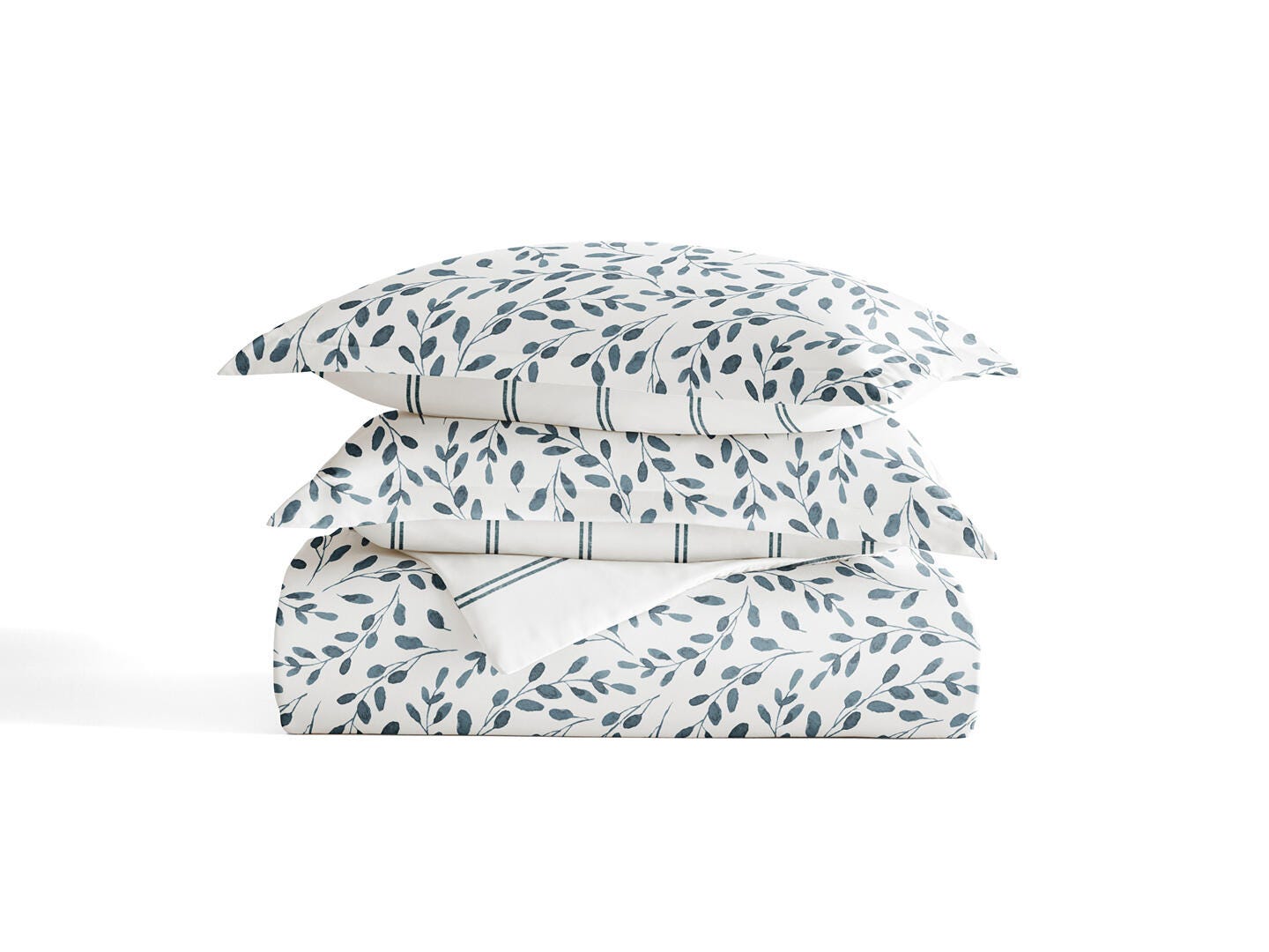 iEnjoy Home Watercolor Vines 2 Piece Twin/Twin XL Duvet Set, Blue, rollover