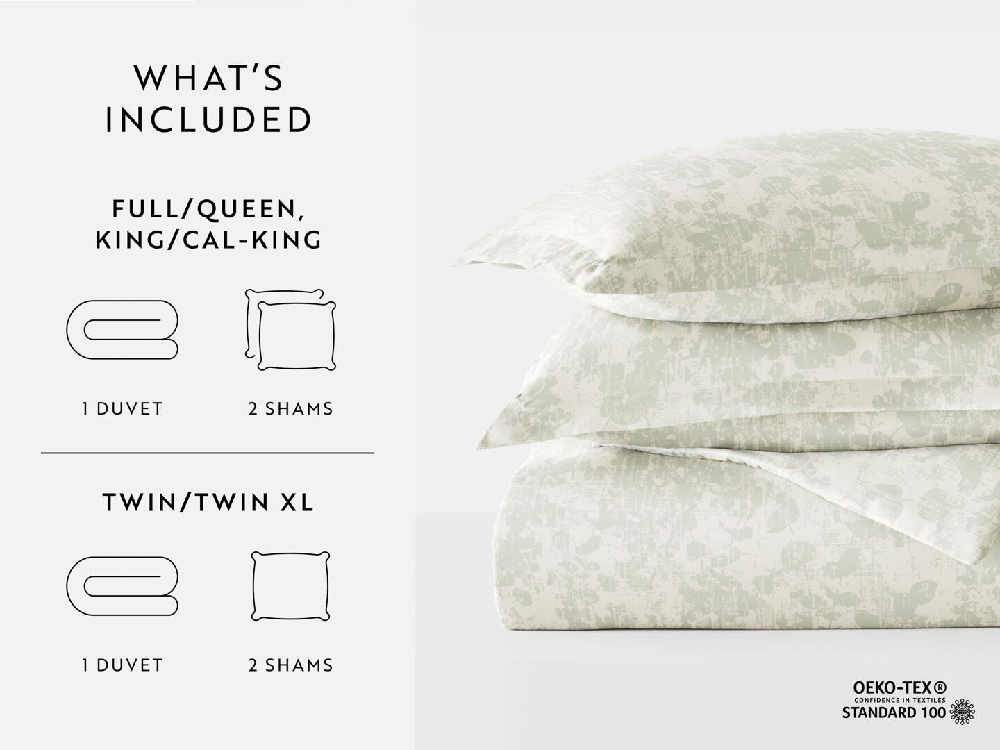 iEnjoy Home Mist 3 Piece Full/Queen Duvet Set, Green Mist, large