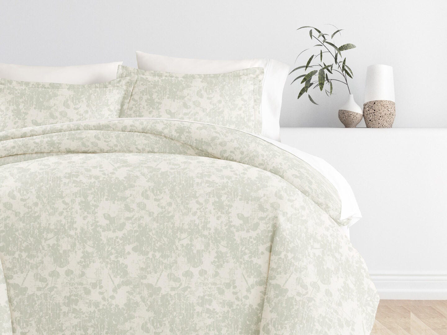 iEnjoy Home Mist 3 Piece Full/Queen Duvet Set, Green Mist, large