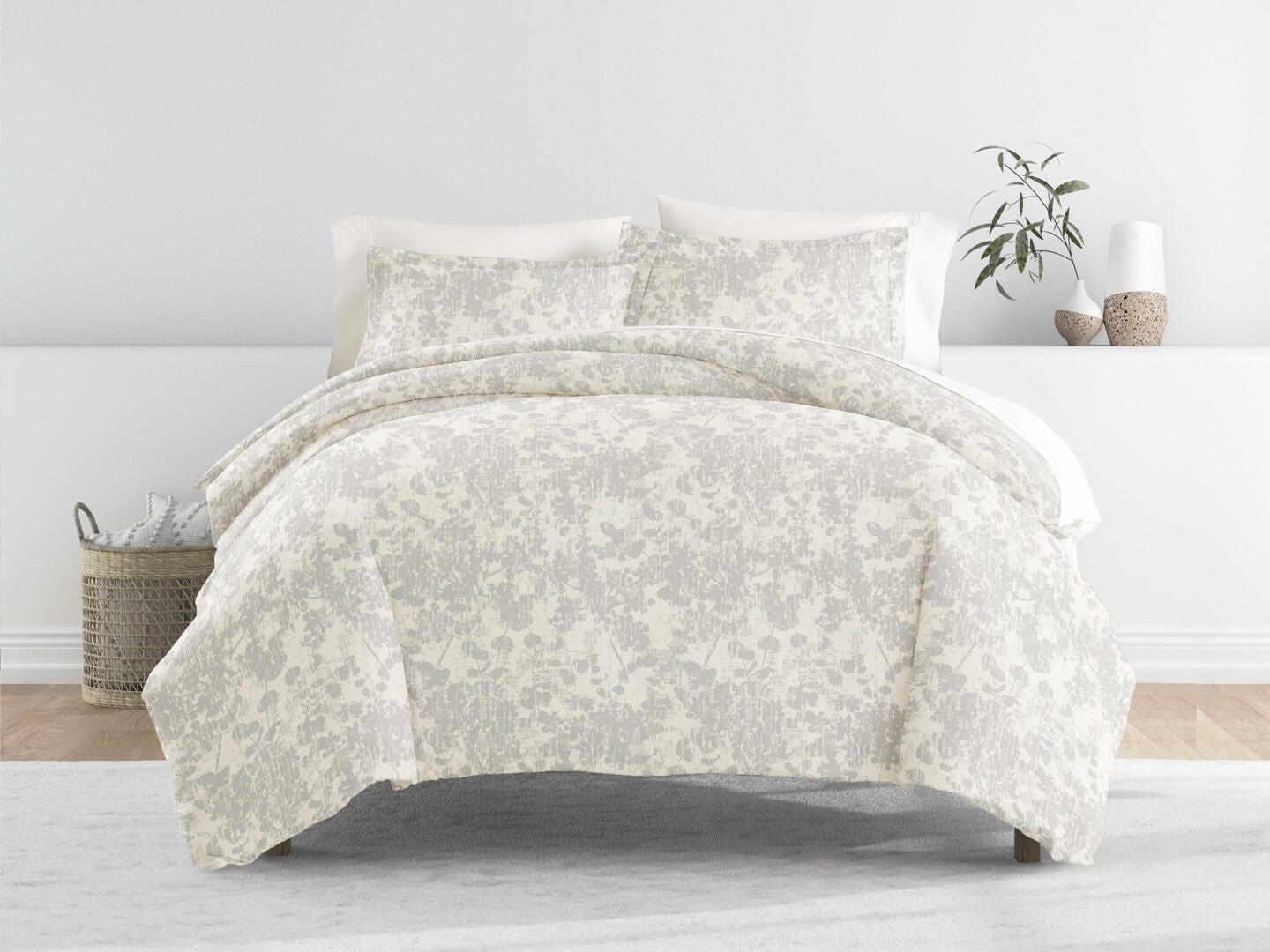 iEnjoy Home 2 Piece Twin/Twin XL Duvet Set, Light Gray, large