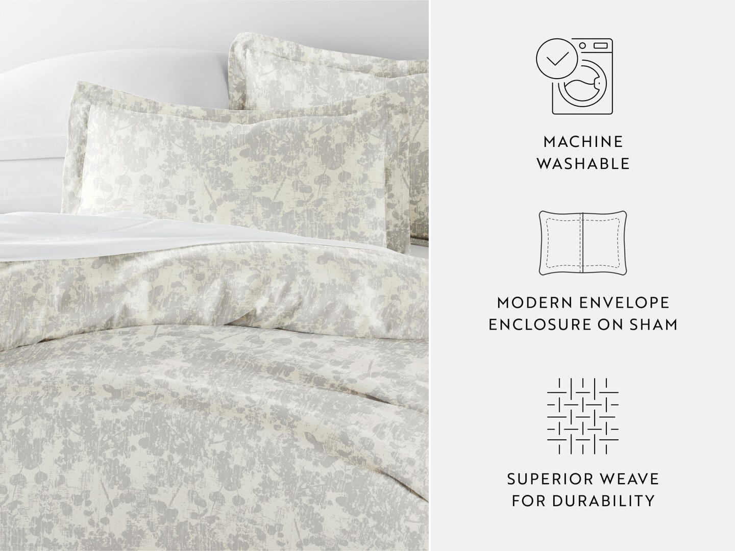 iEnjoy Home 2 Piece Twin/Twin XL Duvet Set, Light Gray, large