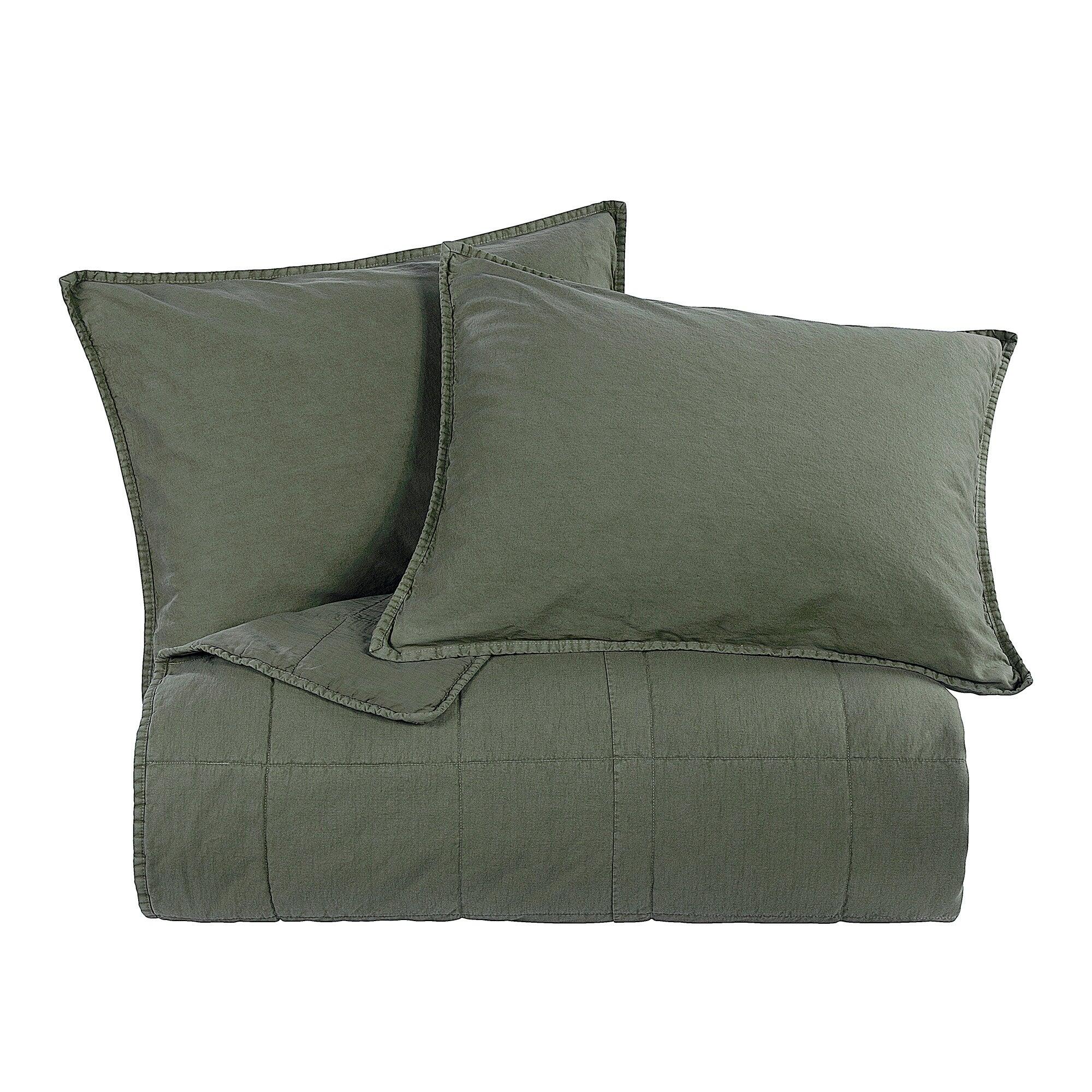 HiEnd Accents 3 Piece Queen Coverlet Set, Green, rollover