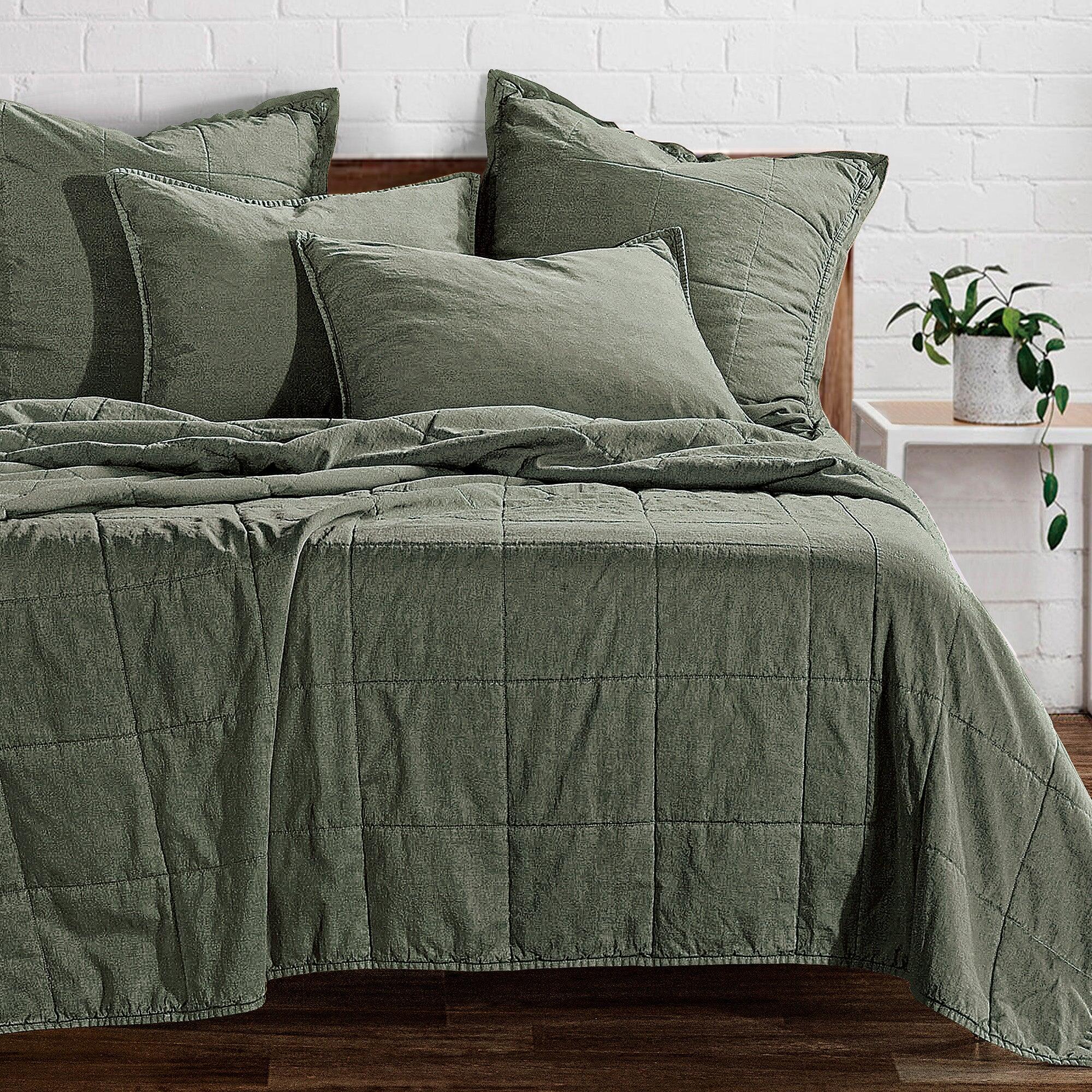 HiEnd Accents 3 Piece Queen Coverlet Set, Green, large