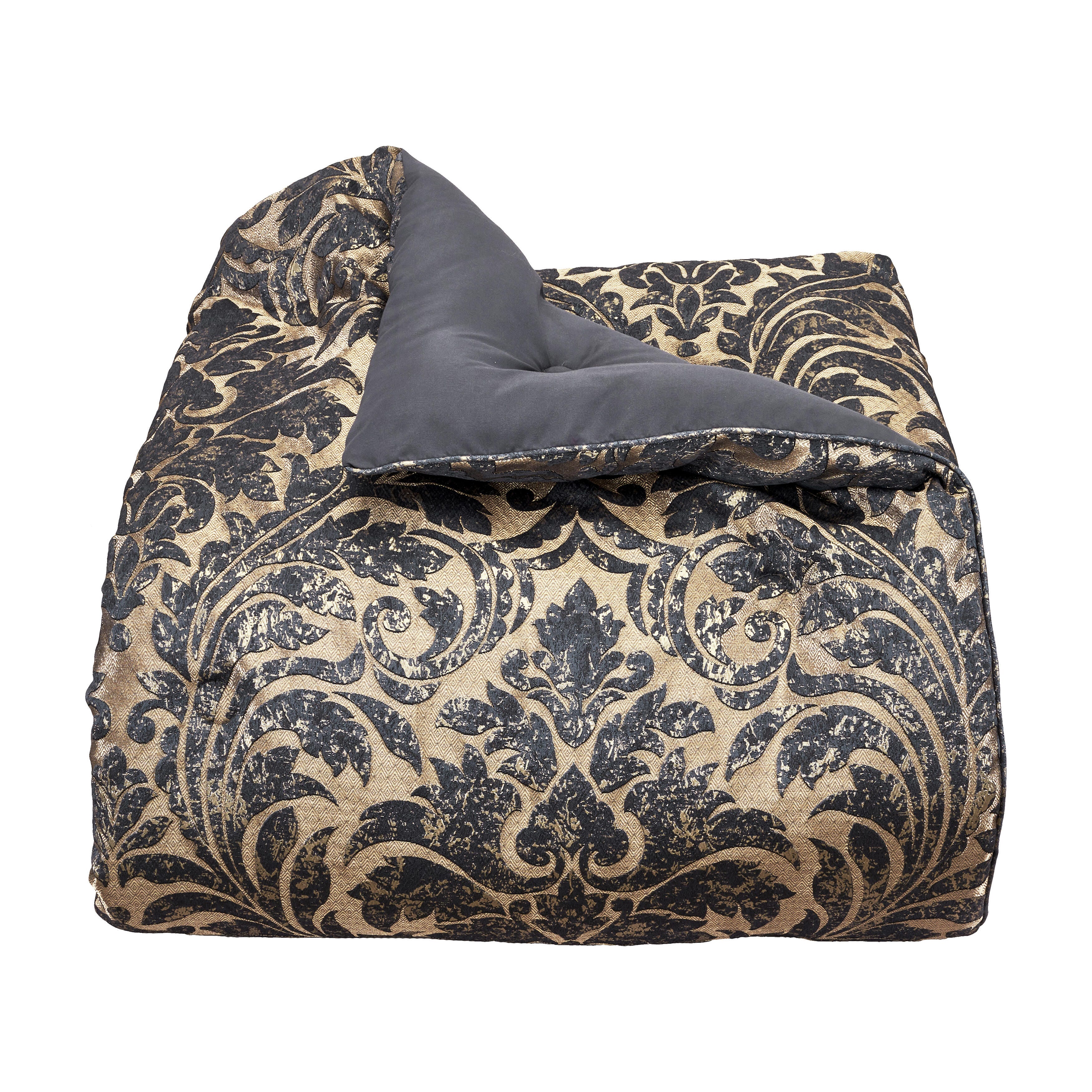 J. Queen New York Glimmerstone 4 Piece California King Comforter Set, Indigo/Gold, rollover