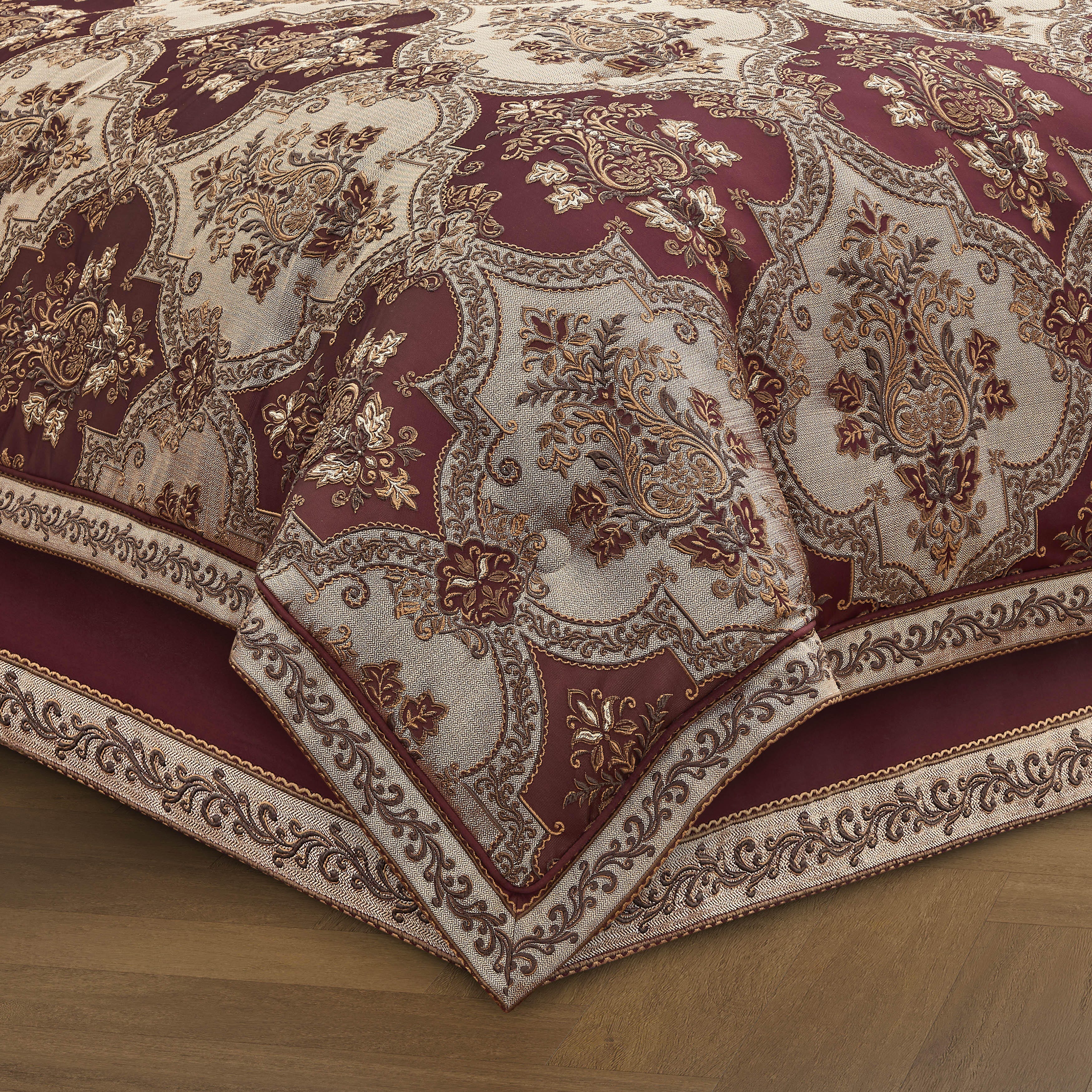 J. Queen New York Phyllis 4 Piece King Comforter Set, Burgundy, large