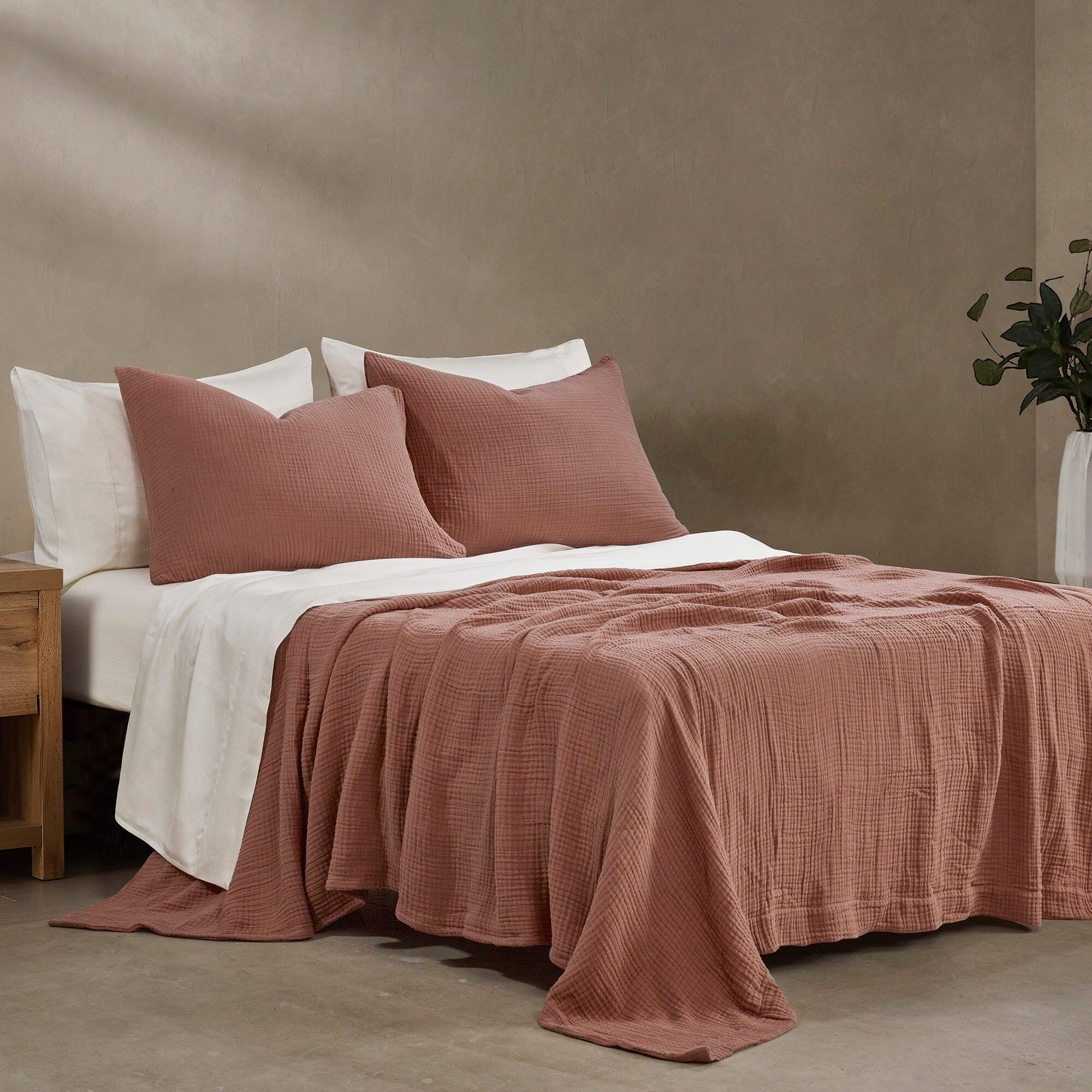 HiEnd Accents Voile 3 Piece Full/Queen Quilt Set, Clay, large