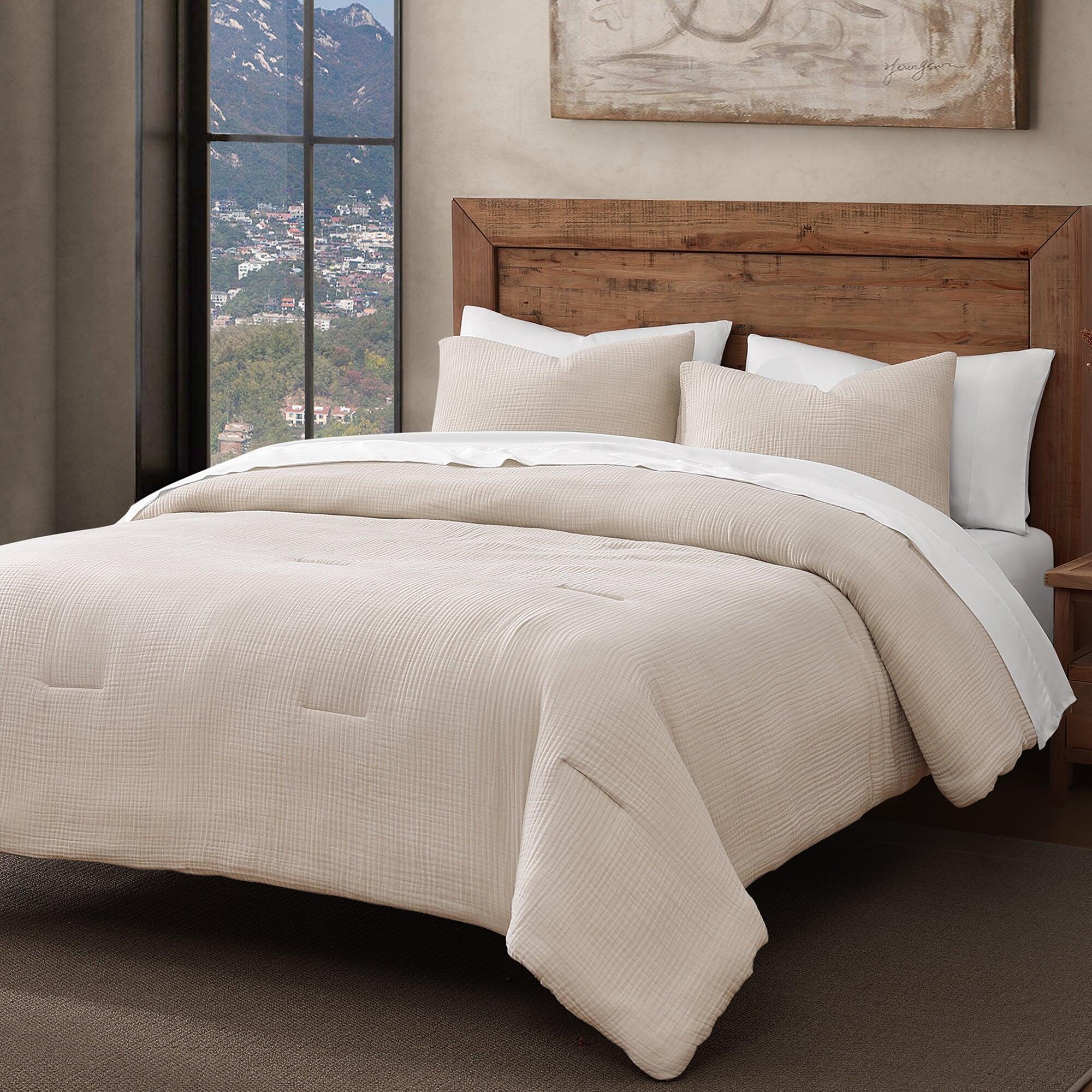 HiEnd Accents Voile 3 Piece King Comforter Set, Sable, large