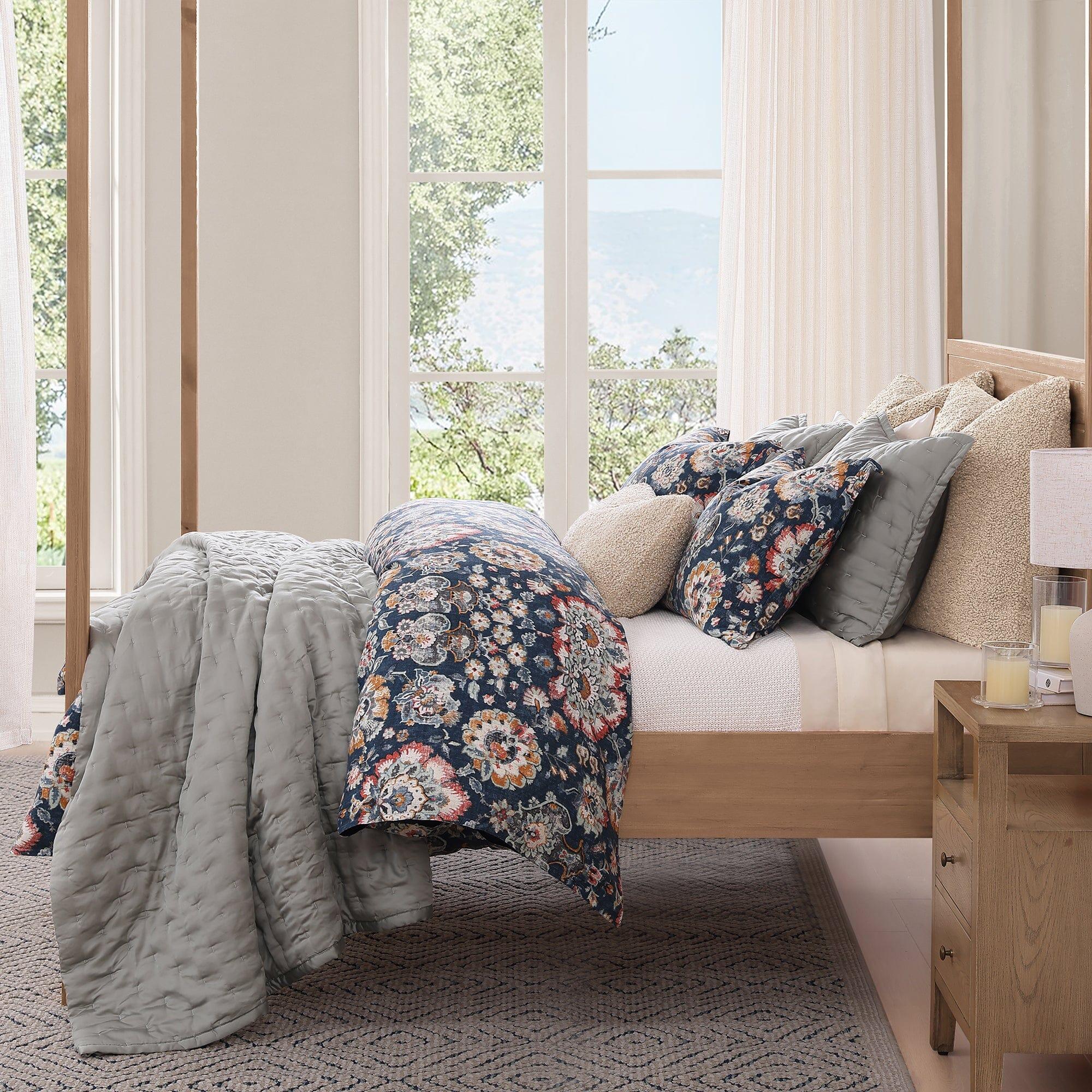 HiEnd Accents Derby 3 Piece Queen Comforter Set, Sapphire, large